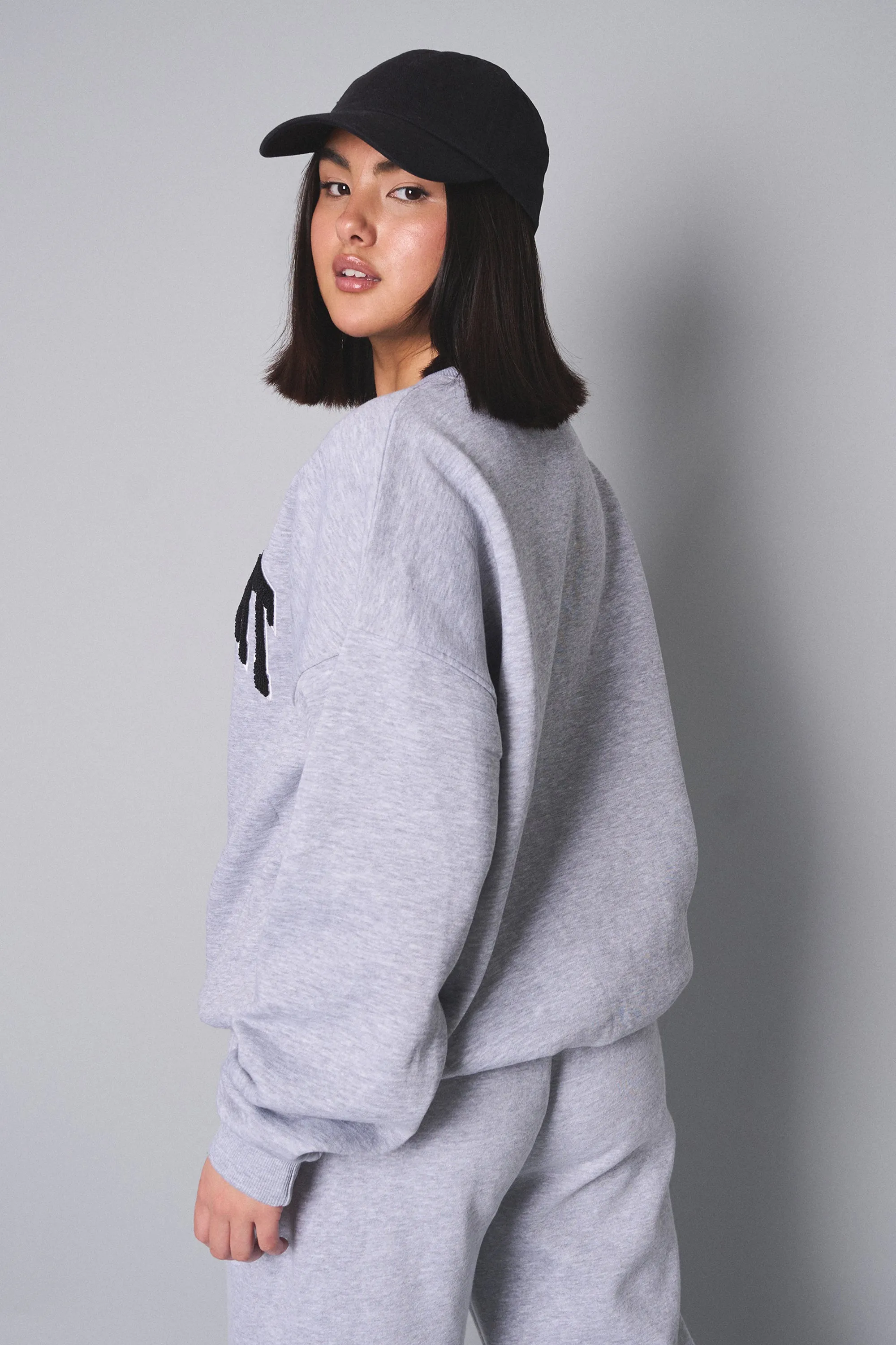Kaiia Sport Slogan Oversized Sweatshirt Grey Marl sold by Kaiia the label product image thumbnail 2
