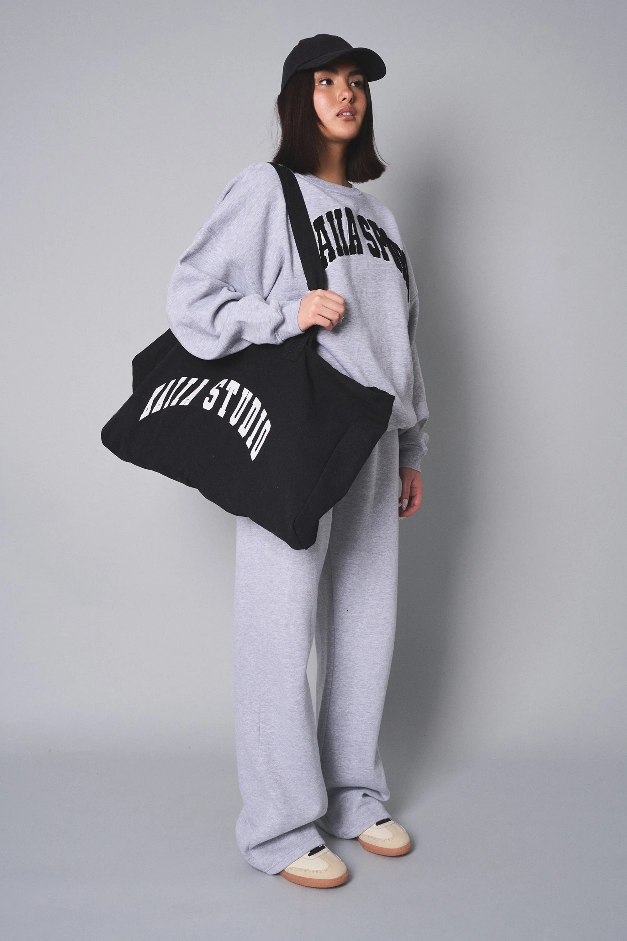 Kaiia Sport Slogan Oversized Sweatshirt Grey Marl sold by Kaiia the label product image thumbnail 3