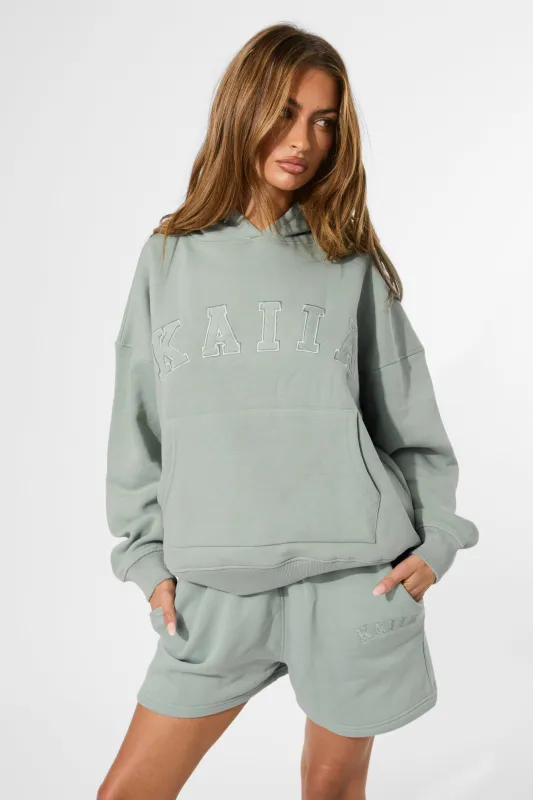 Kaiia Logo Sweat Shorts in Sage Green made by Kaiia the label