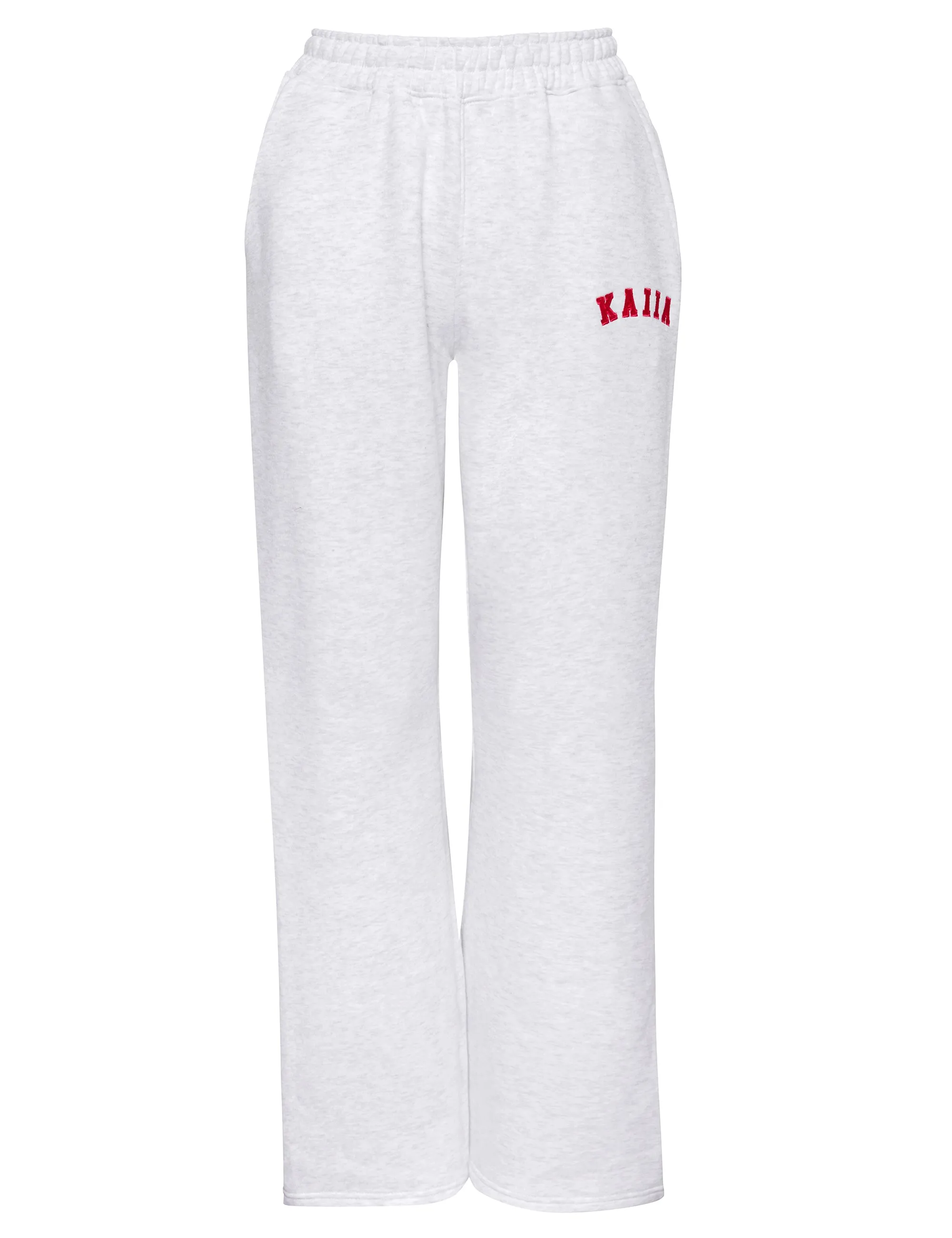 Kaiia Logo Wide Leg Joggers Light Grey Marl and Red sold by Kaiia the label product image thumbnail 5