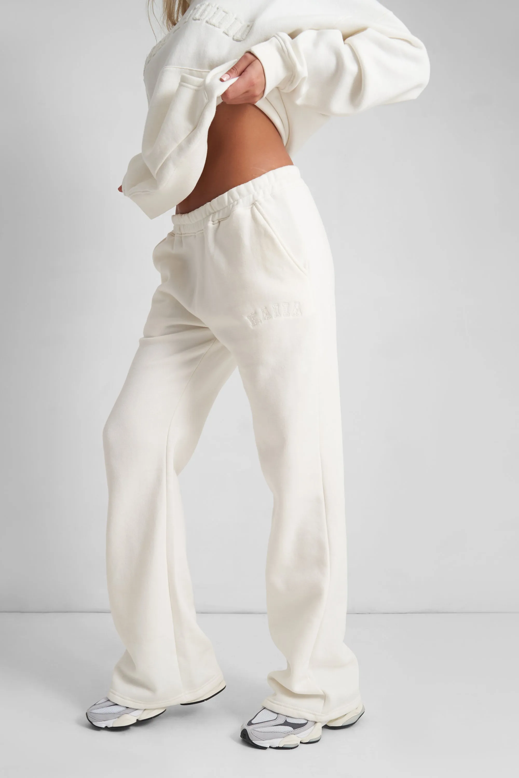 Kaiia Wide Leg Sweat Pants in Vanilla sold by Kaiia the label product image thumbnail 2