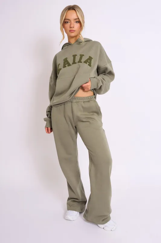 Kaiia Wide Leg Sweat Pants Khaki made by Kaiia the label