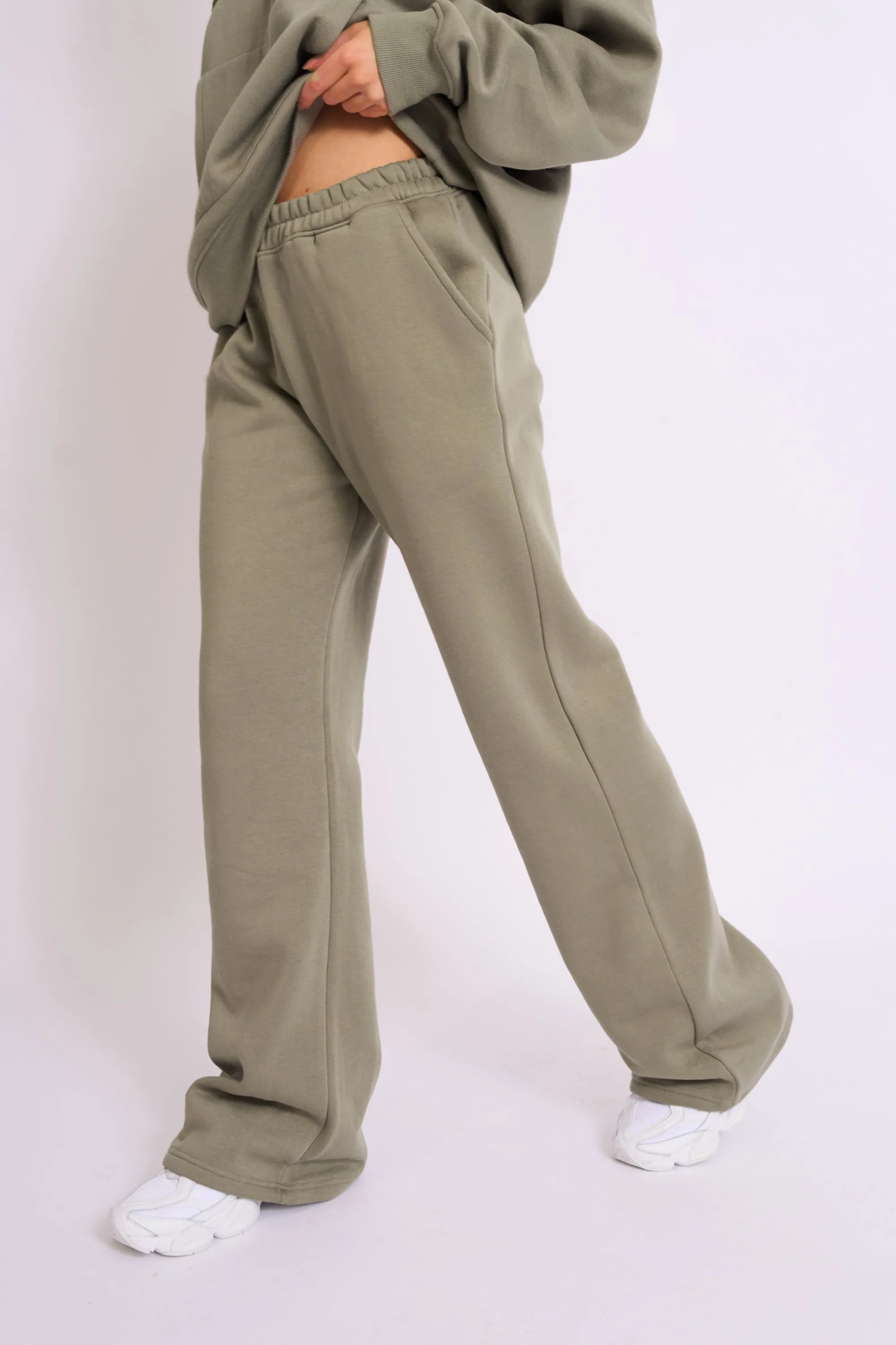 Kaiia Wide Leg Sweat Pants Khaki sold by Kaiia the label product image thumbnail 2