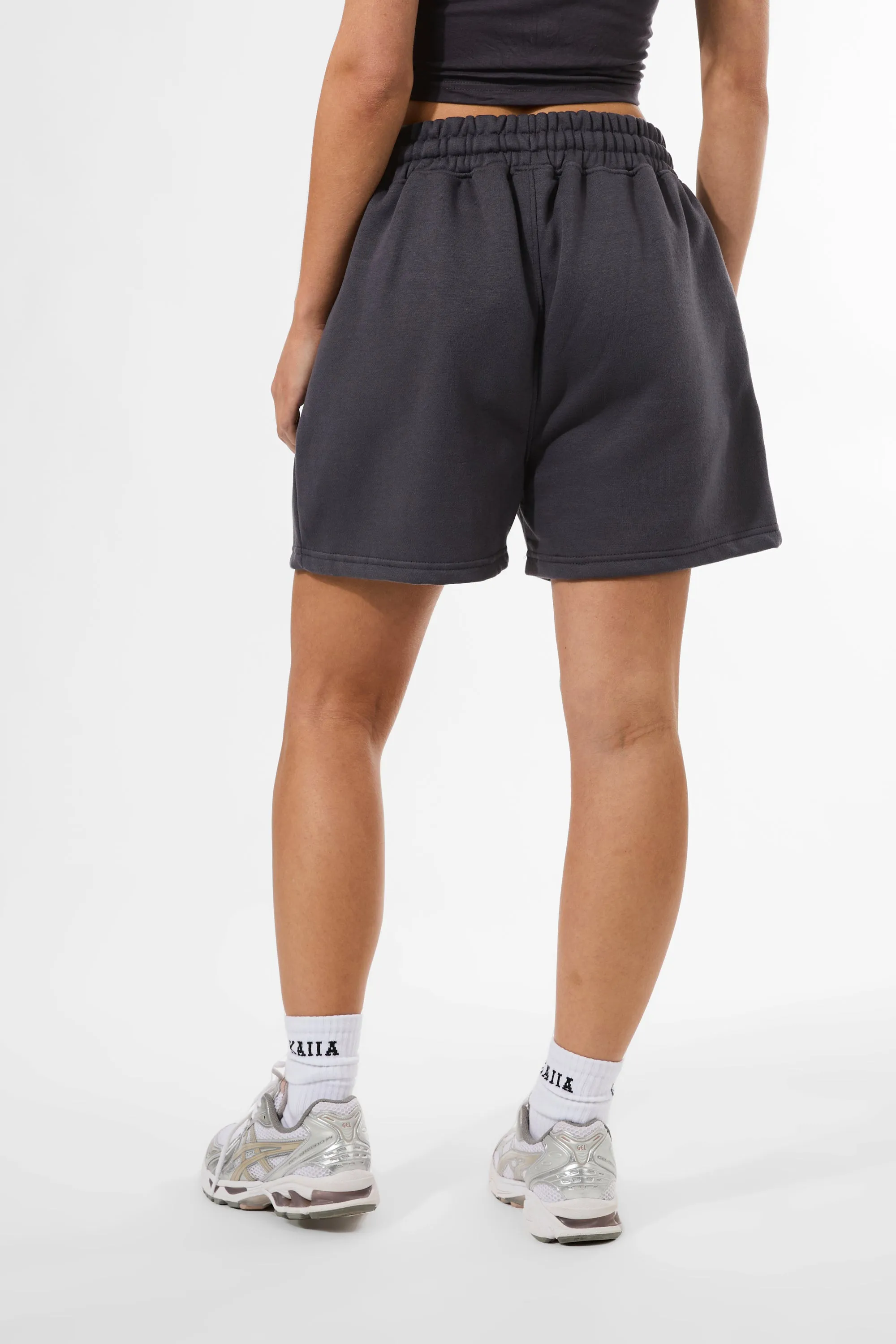 KAIIA LOGO RELAXED SWEAT SHORT DARK GREY sold by Kaiia the label product image thumbnail 5