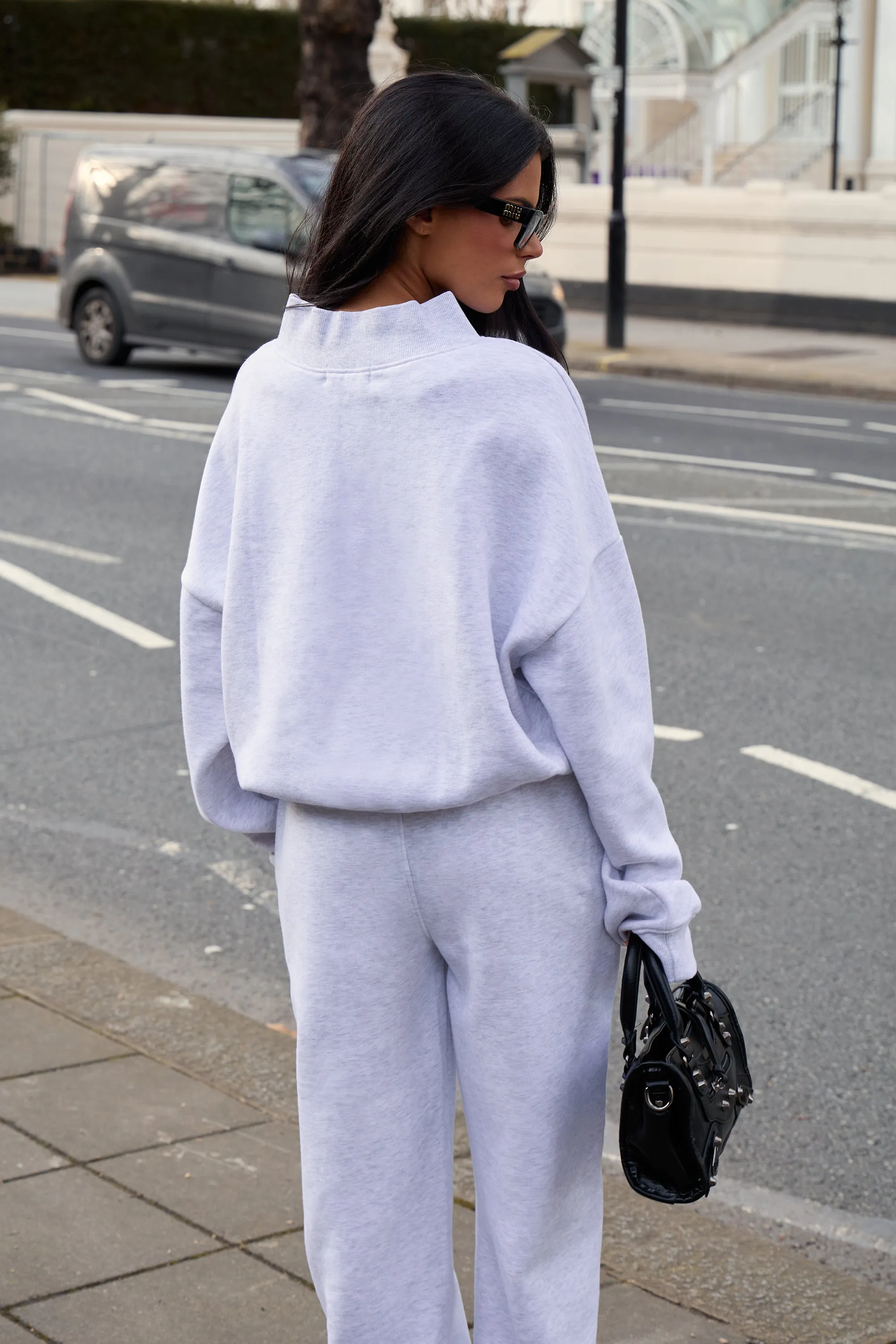 Kaiia V Neck Oversized Sweatshirt Light Grey Marl sold by Kaiia the label product image thumbnail 4