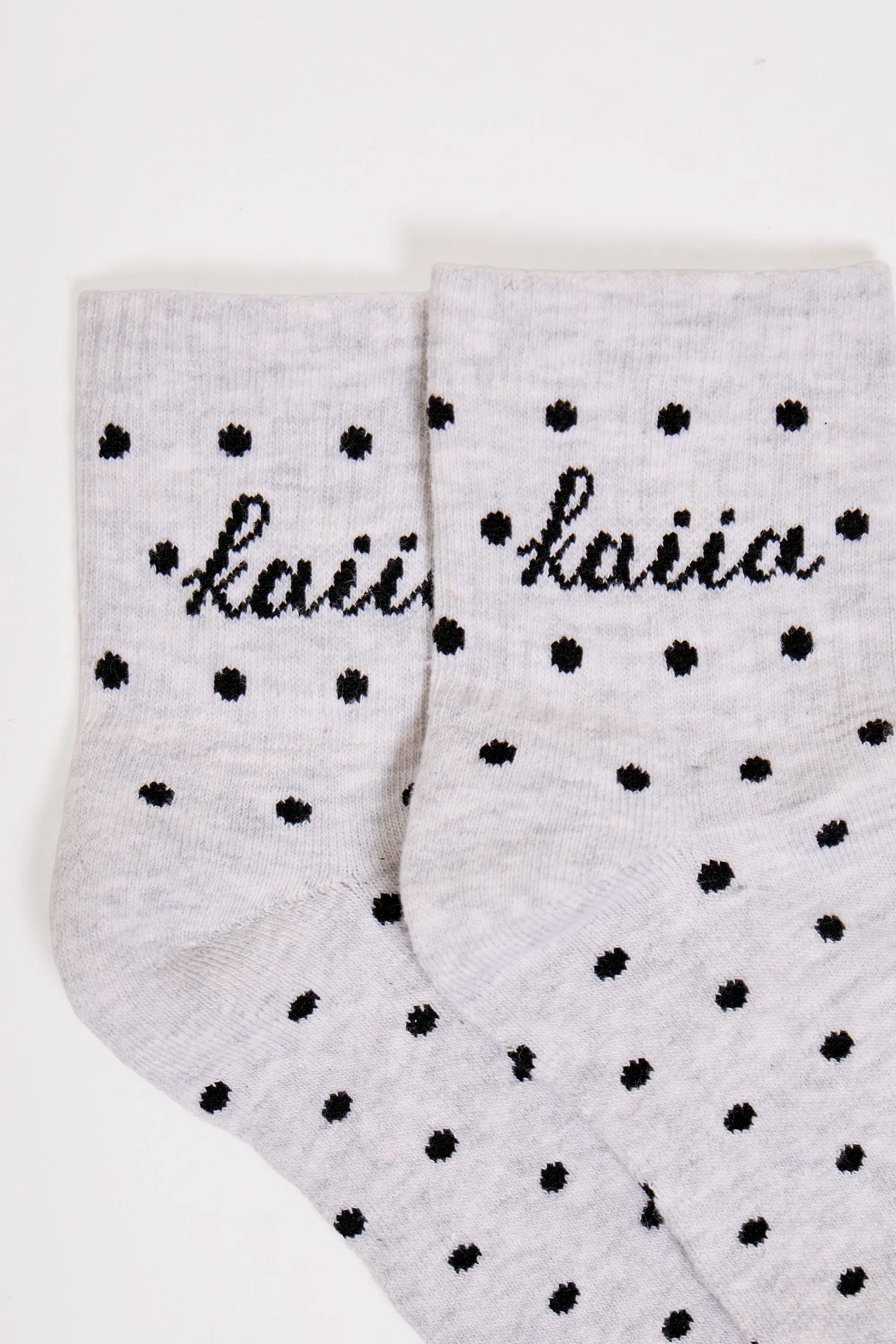 Pack of Three Kaiia Slogan Polka Dot Socks sold by Kaiia the label product image thumbnail 2