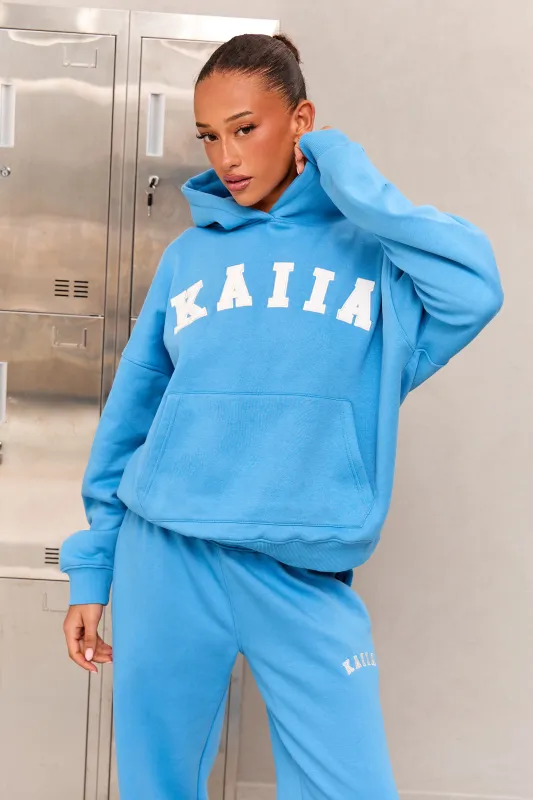 Kaiia Slogan Oversized Hoodie Vibrant Blue made by Kaiia the label