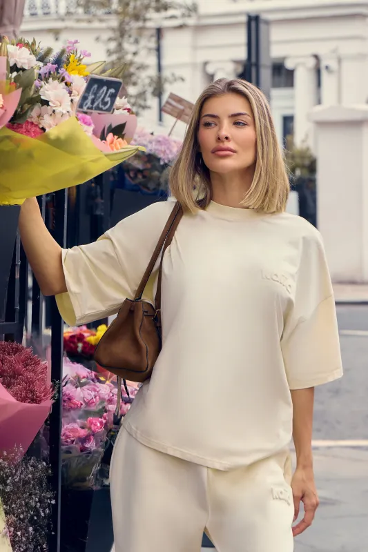 Kaiia Embossed Logo Oversized T-shirt Lemon sold by Kaiia the label