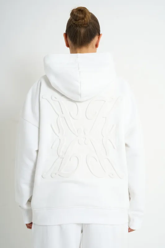 Kaiia Logo Embossed Oversized Hoodie White sold by Kaiia the label