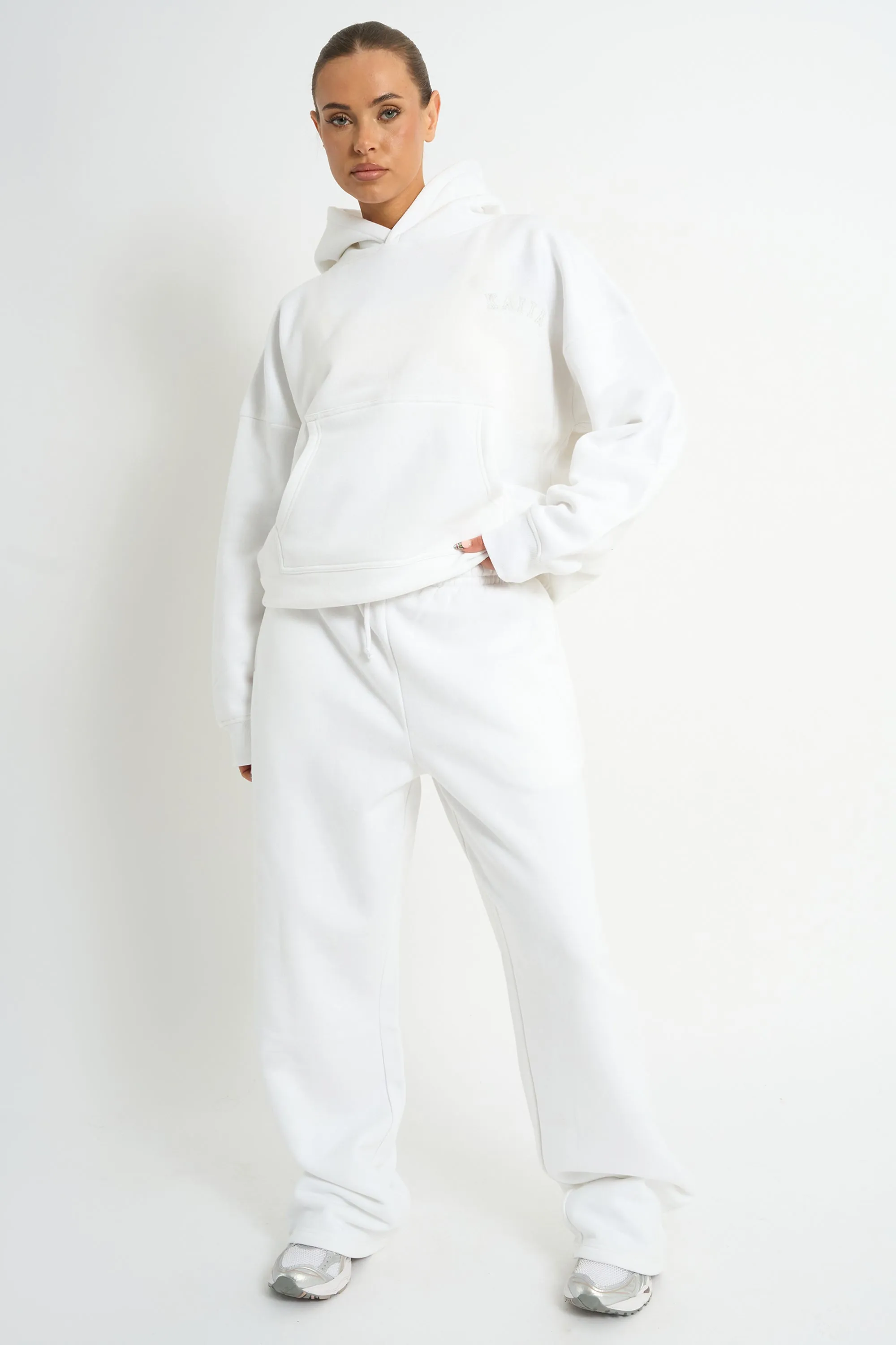 Kaiia Logo Embossed Oversized Hoodie White sold by Kaiia the label product image thumbnail 3