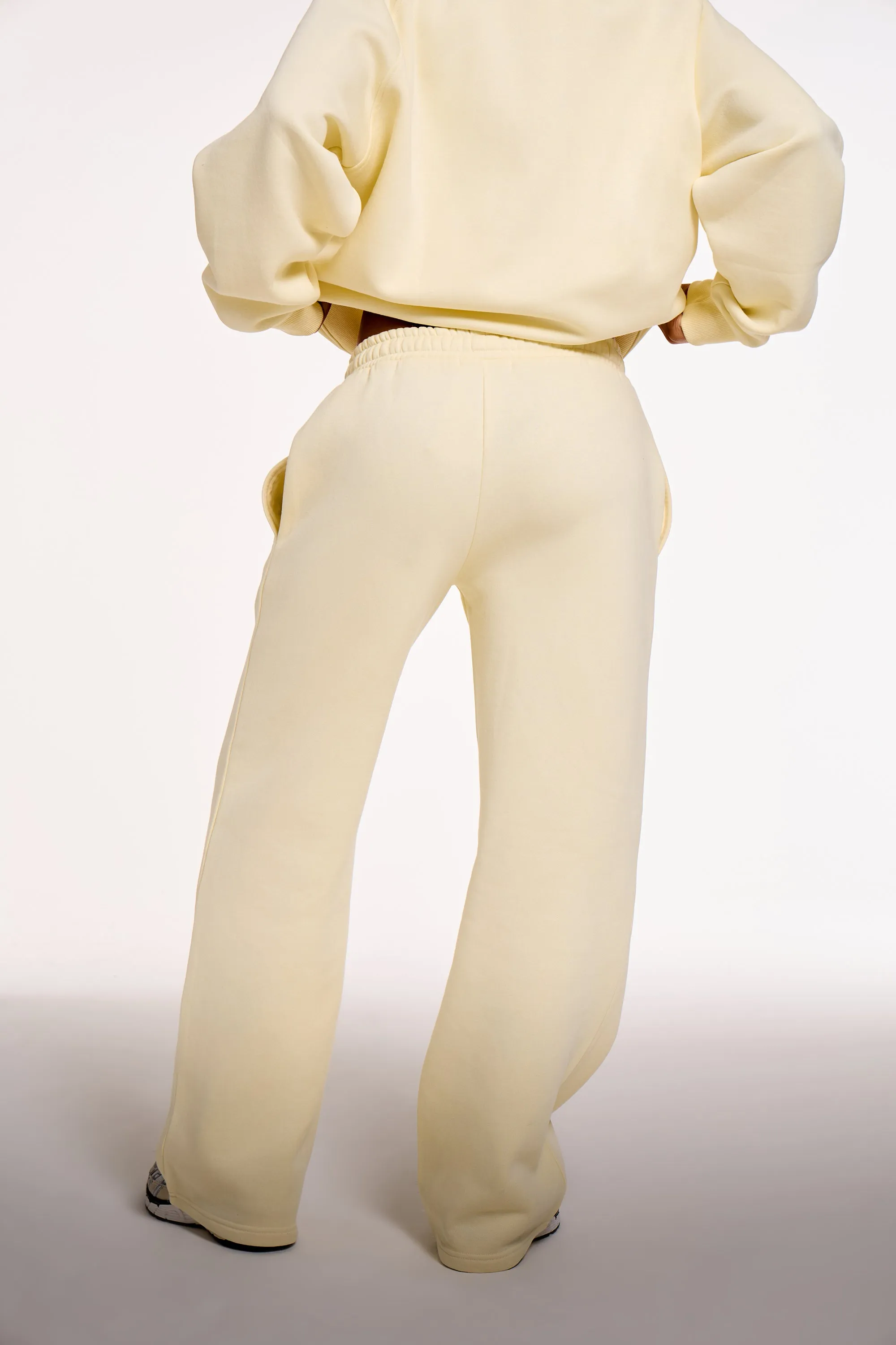Kaiia Chrome Logo Wide Leg Joggers Lemon sold by Kaiia the label product image thumbnail 4