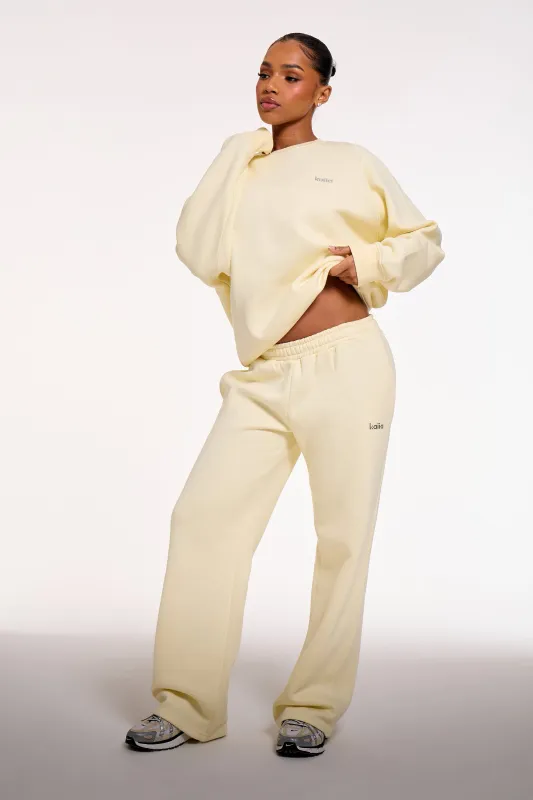 Kaiia Chrome Logo Wide Leg Joggers Lemon made by Kaiia the label
