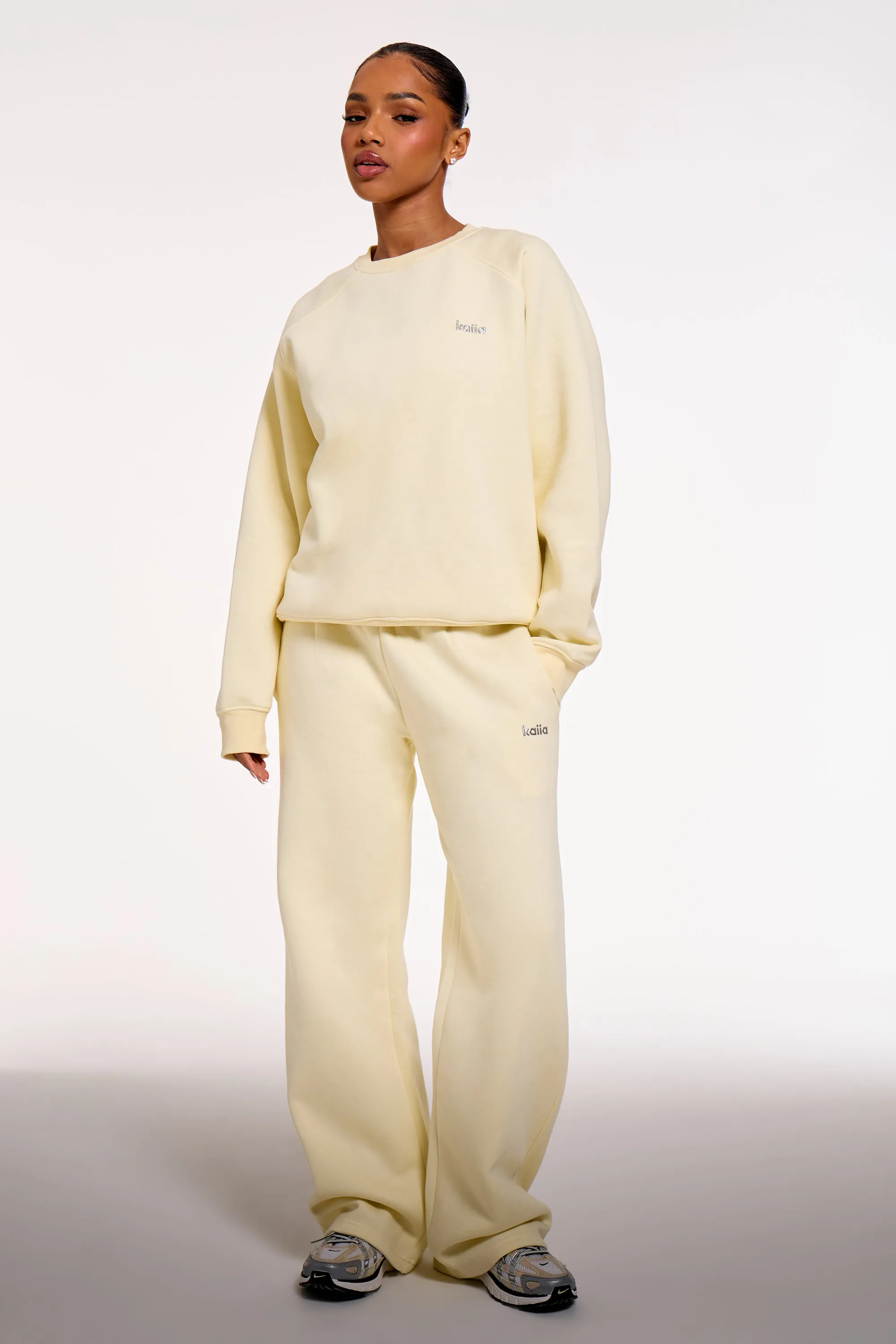 Kaiia Chrome Logo Oversized Sweatshirt Lemon sold by Kaiia the label product image thumbnail 3