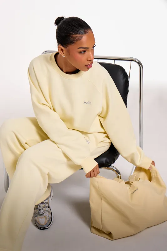 Kaiia Chrome Logo Oversized Sweatshirt Lemon made by Kaiia the label
