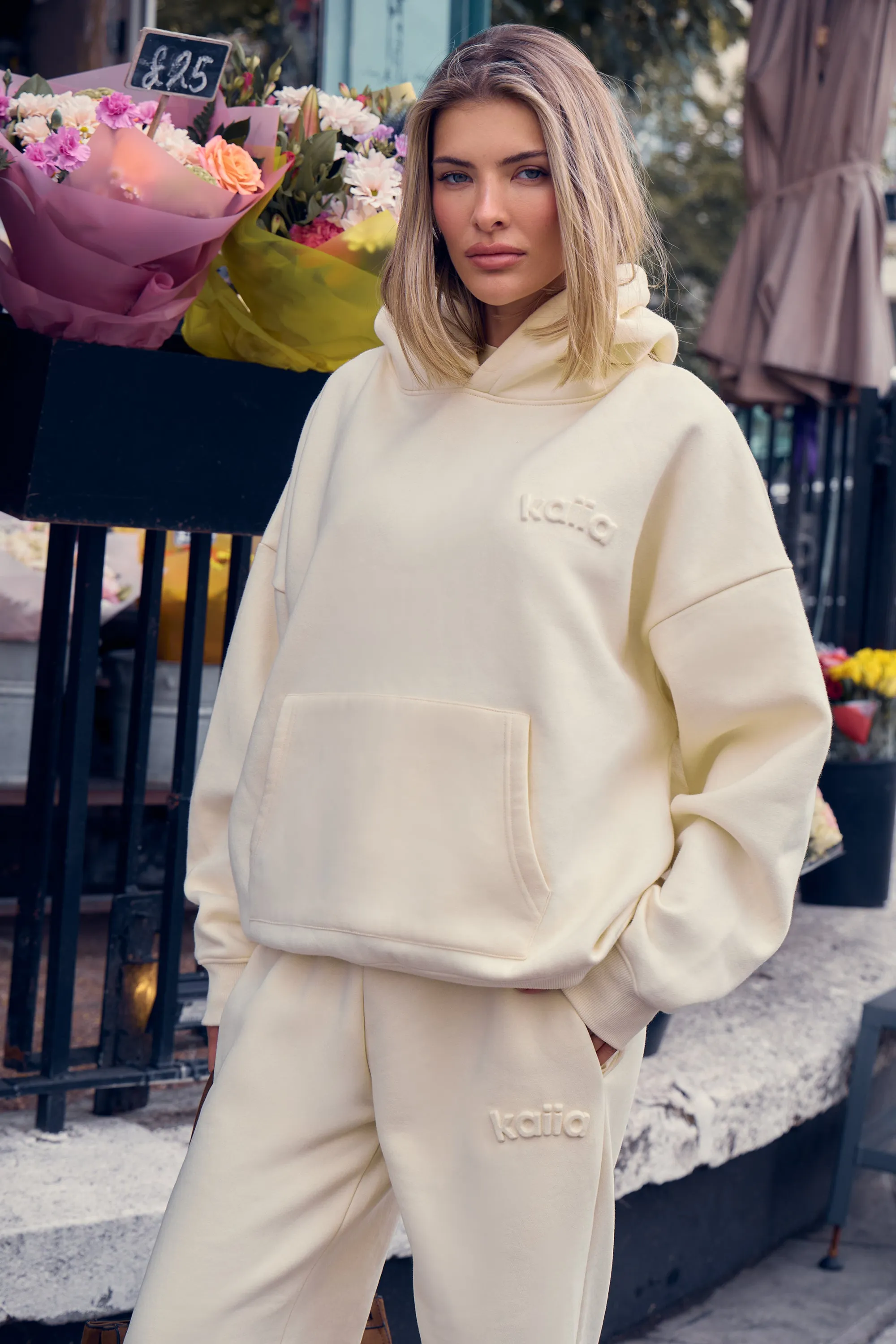 Kaiia Embossed Logo Oversized Hoodie Lemon sold by Kaiia the label