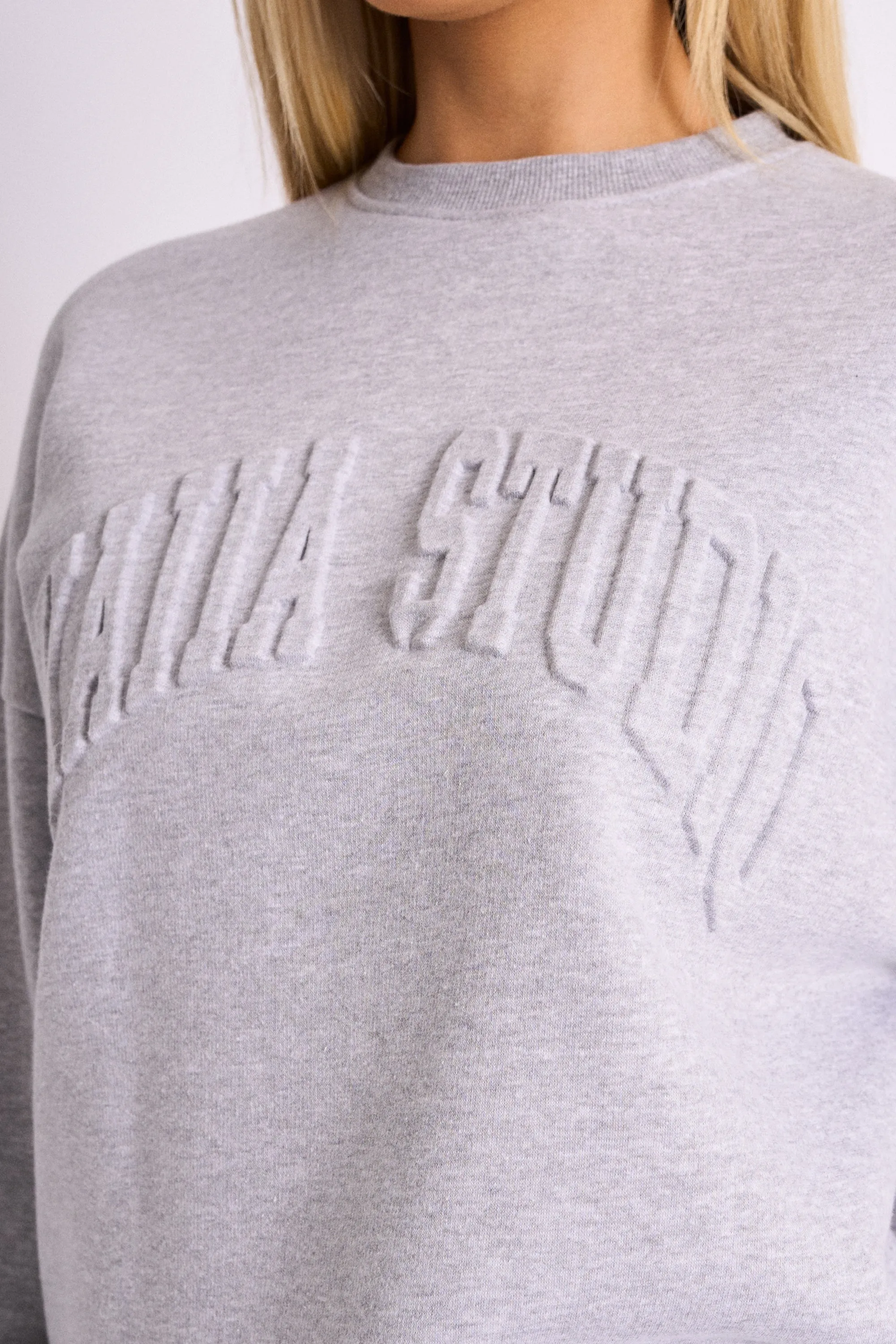 Kaiia Studio Embossed Logo Oversized Sweatshirt Grey Marl sold by Kaiia the label product image thumbnail 2