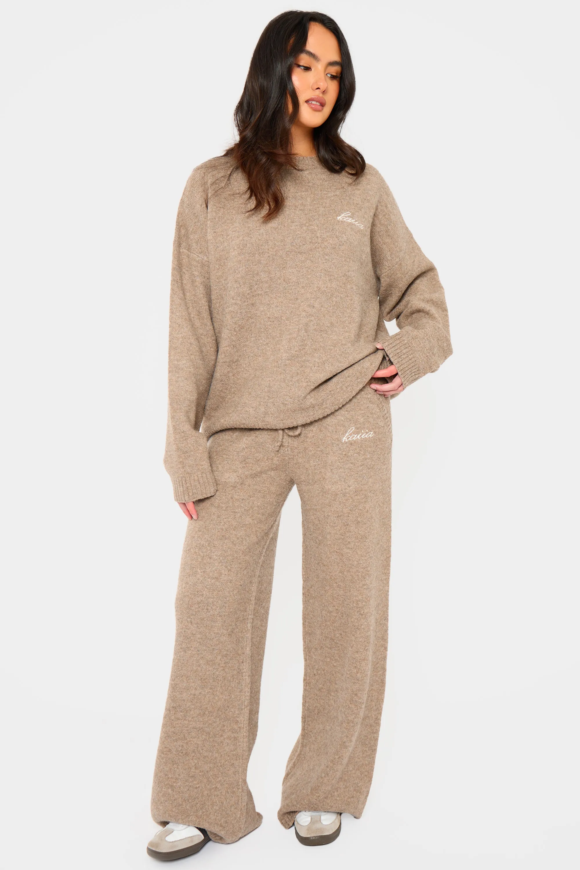 Kaiia Knit Oversized Sweatshirt Taupe Marl sold by Kaiia the label product image thumbnail 3