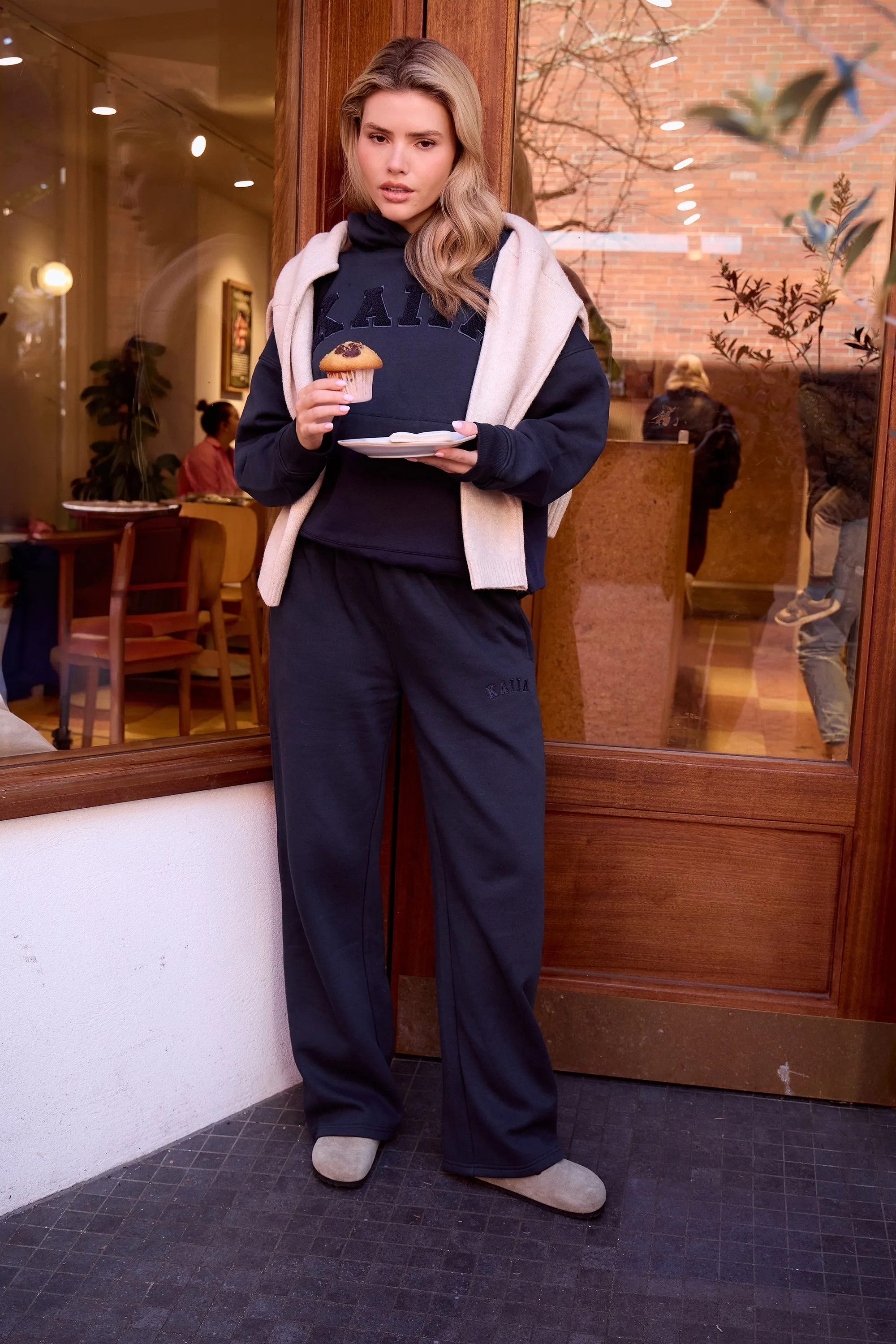 Kaiia Slogan Oversized Hoodie Navy sold by Kaiia the label product image thumbnail 3