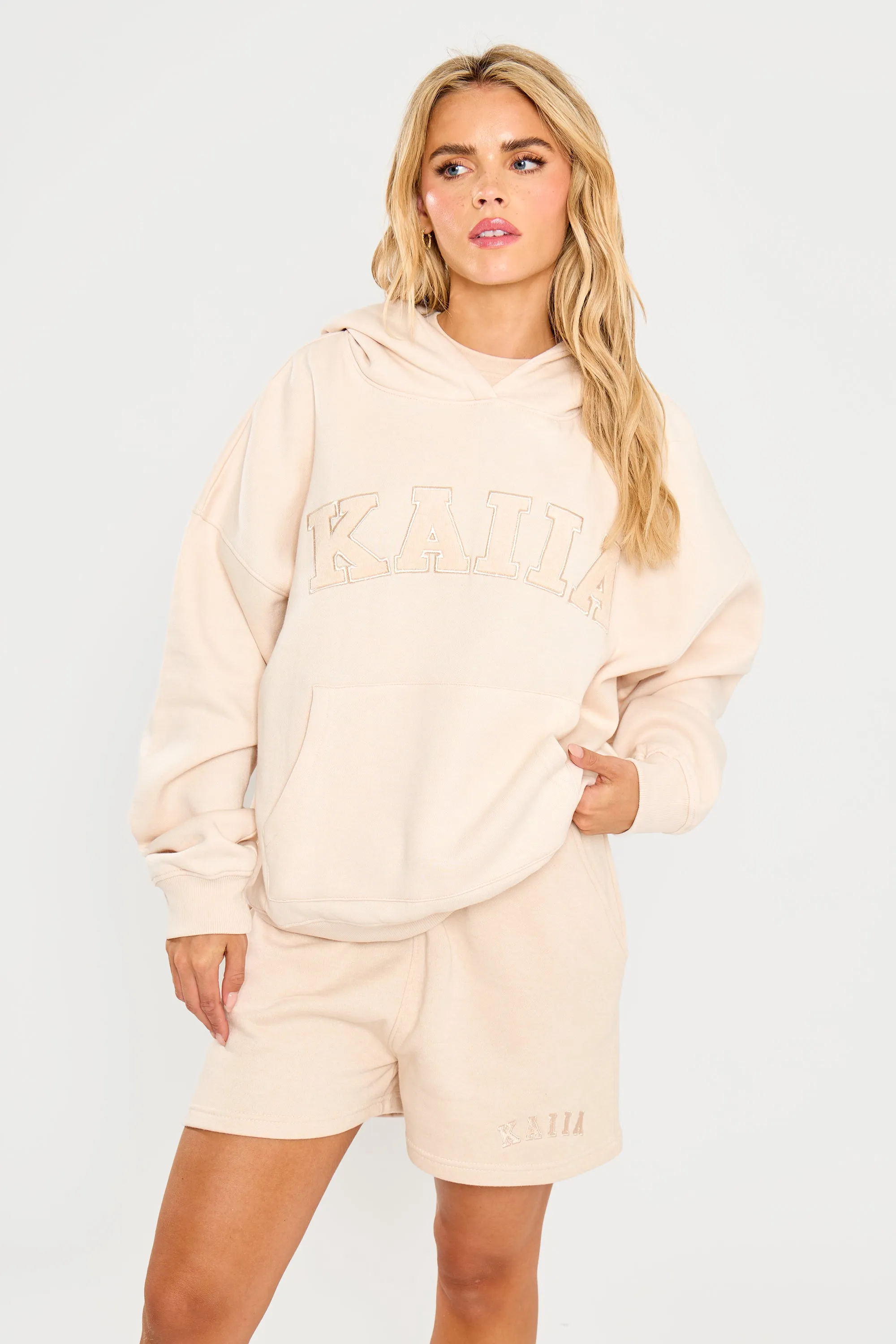 Kaiia Slogan Oversized Hoodie Cream sold by Kaiia the label product image thumbnail 5