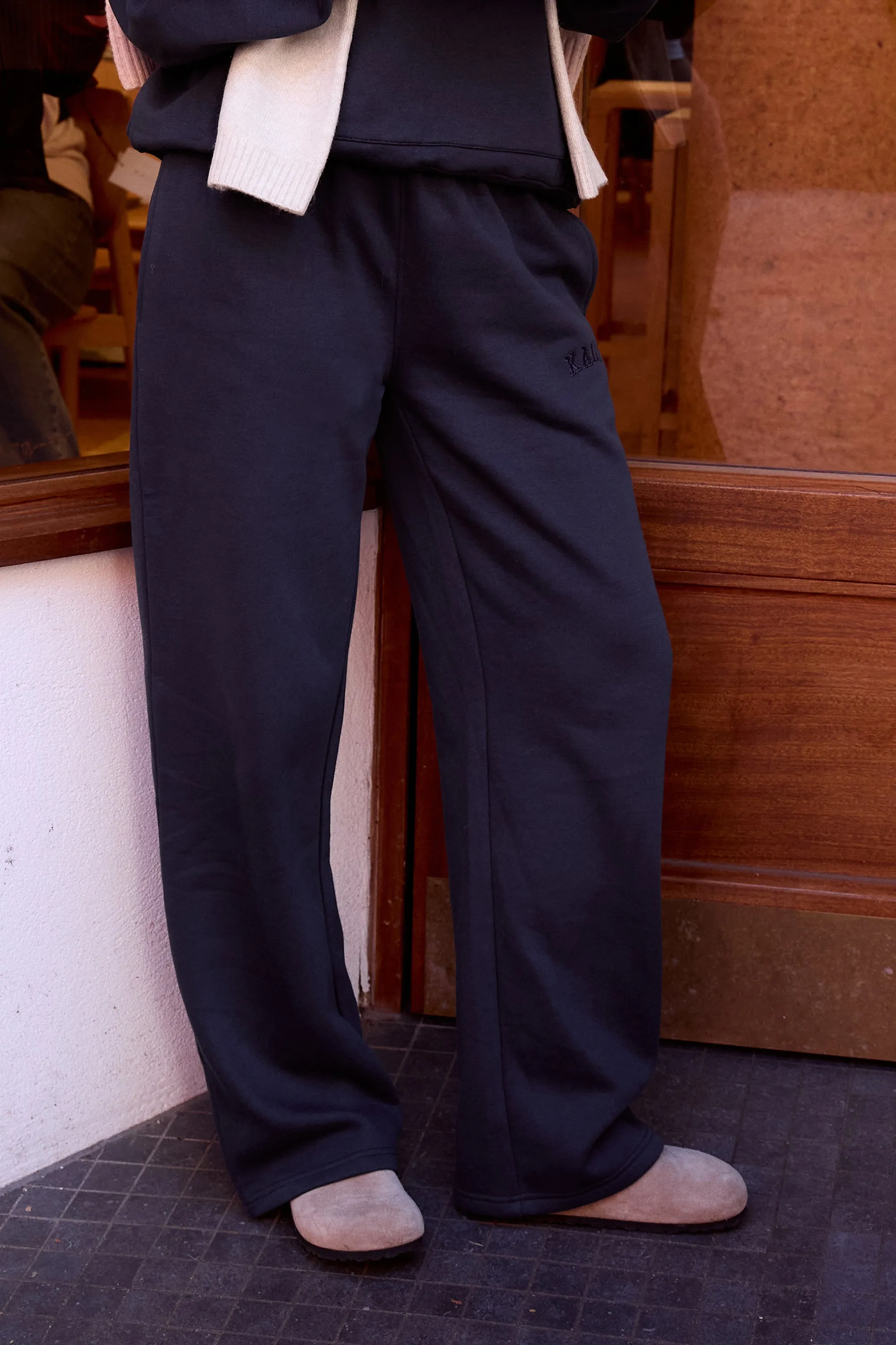 Kaiia Logo Wide Leg Sweat Pants Navy sold by Kaiia the label product image thumbnail 2