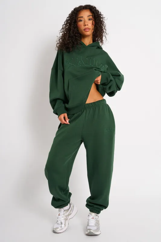 Kaiia Cuffed Joggers Forest Green made by Kaiia the label