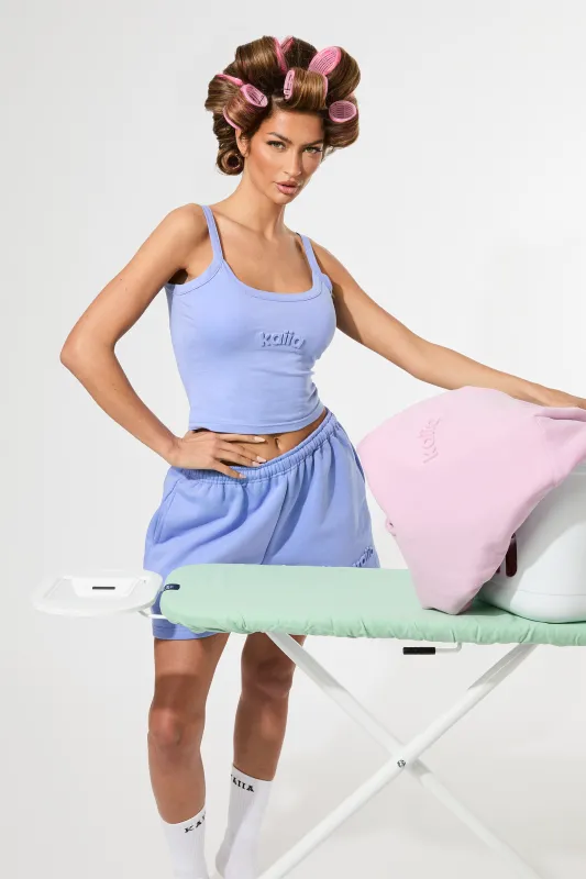 Kaiia Embossed Logo Cami Top Cornflower Blue made by Kaiia the label