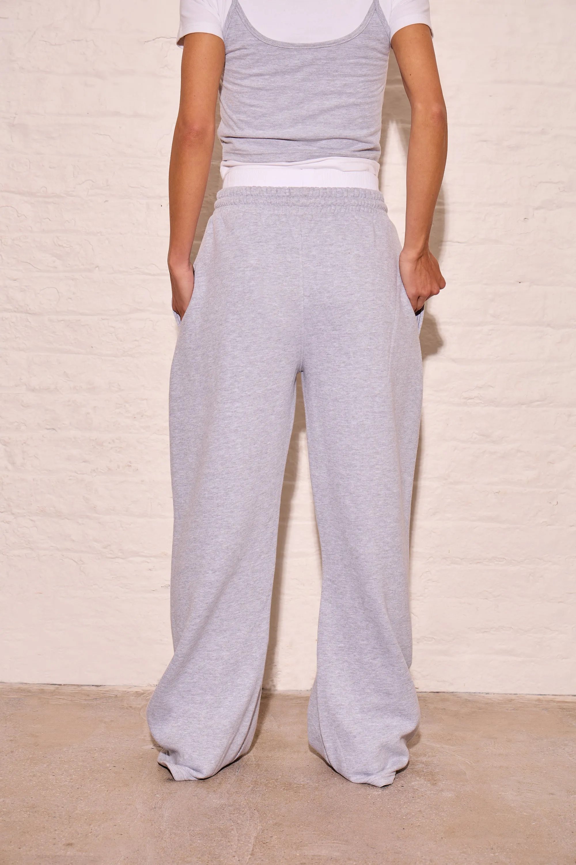 Kaiia Double Waistband High Waisted Joggers Mid Grey Marl sold by Kaiia the label product image thumbnail 4