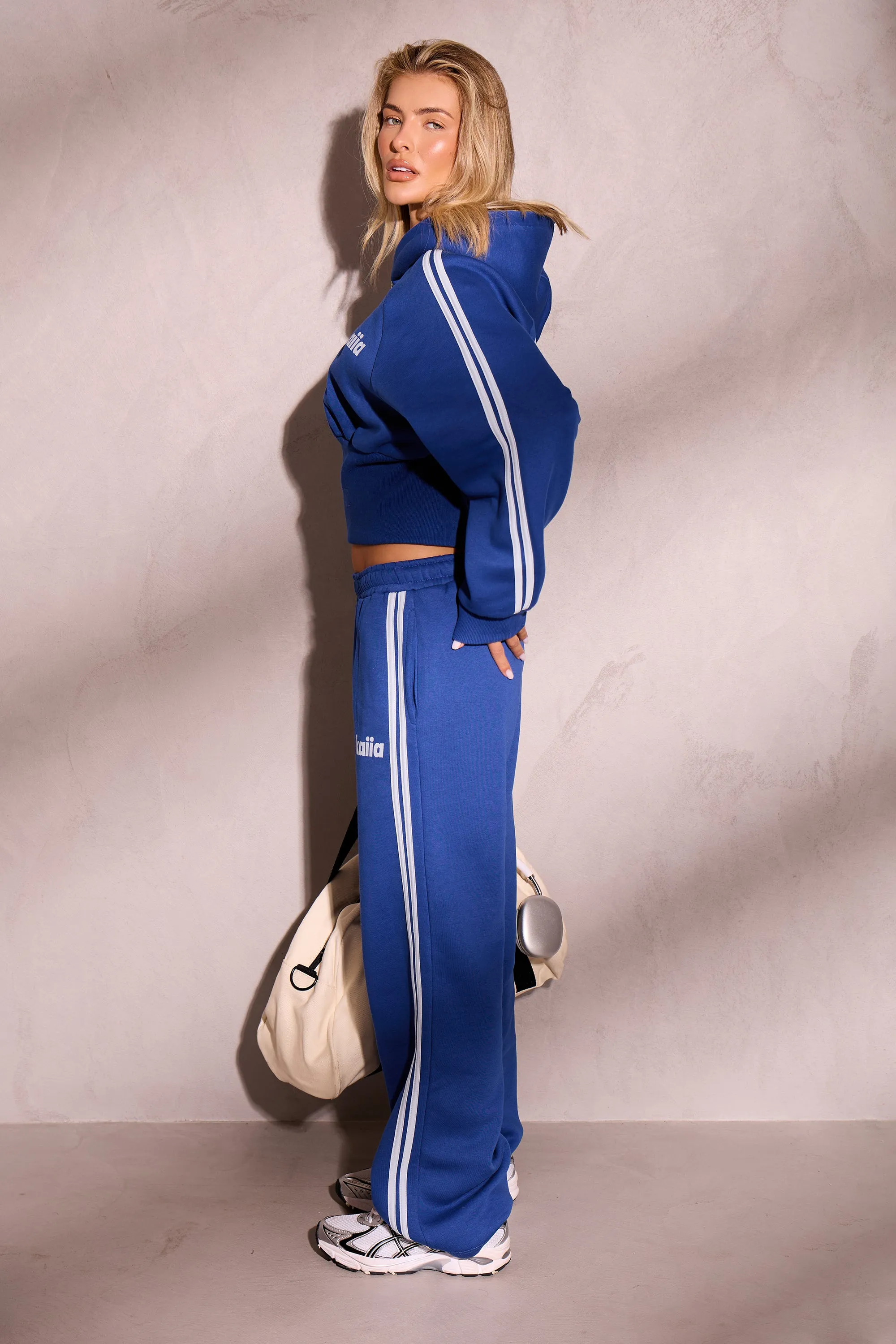Kaiia Oval Logo Corset Zip Through Hoodie Victory Blue & Dusty Blue sold by Kaiia the label product image thumbnail 3