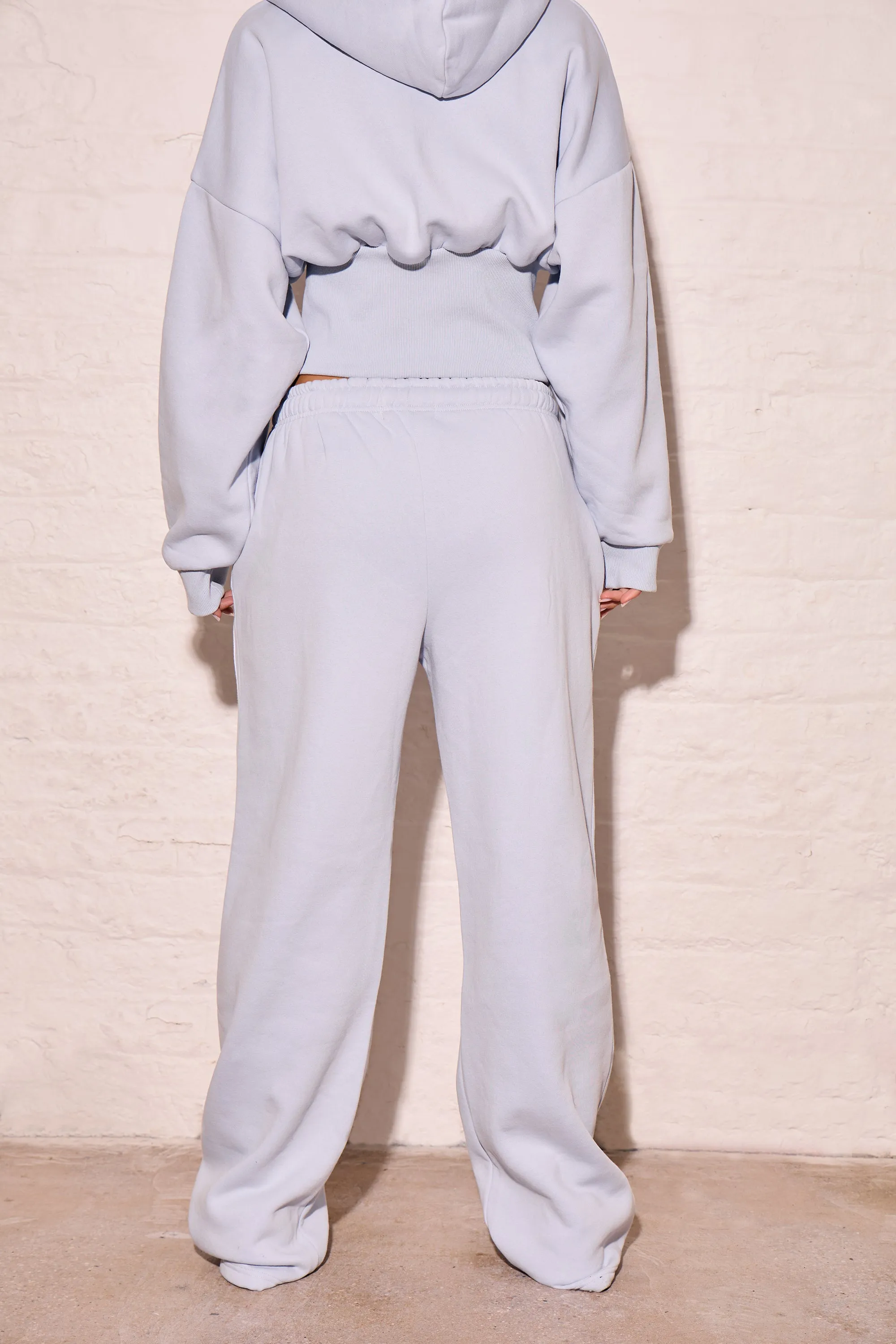 Kaiia Side Stripe Wide Leg Joggers Dusty Blue & Lemon sold by Kaiia the label product image thumbnail 4