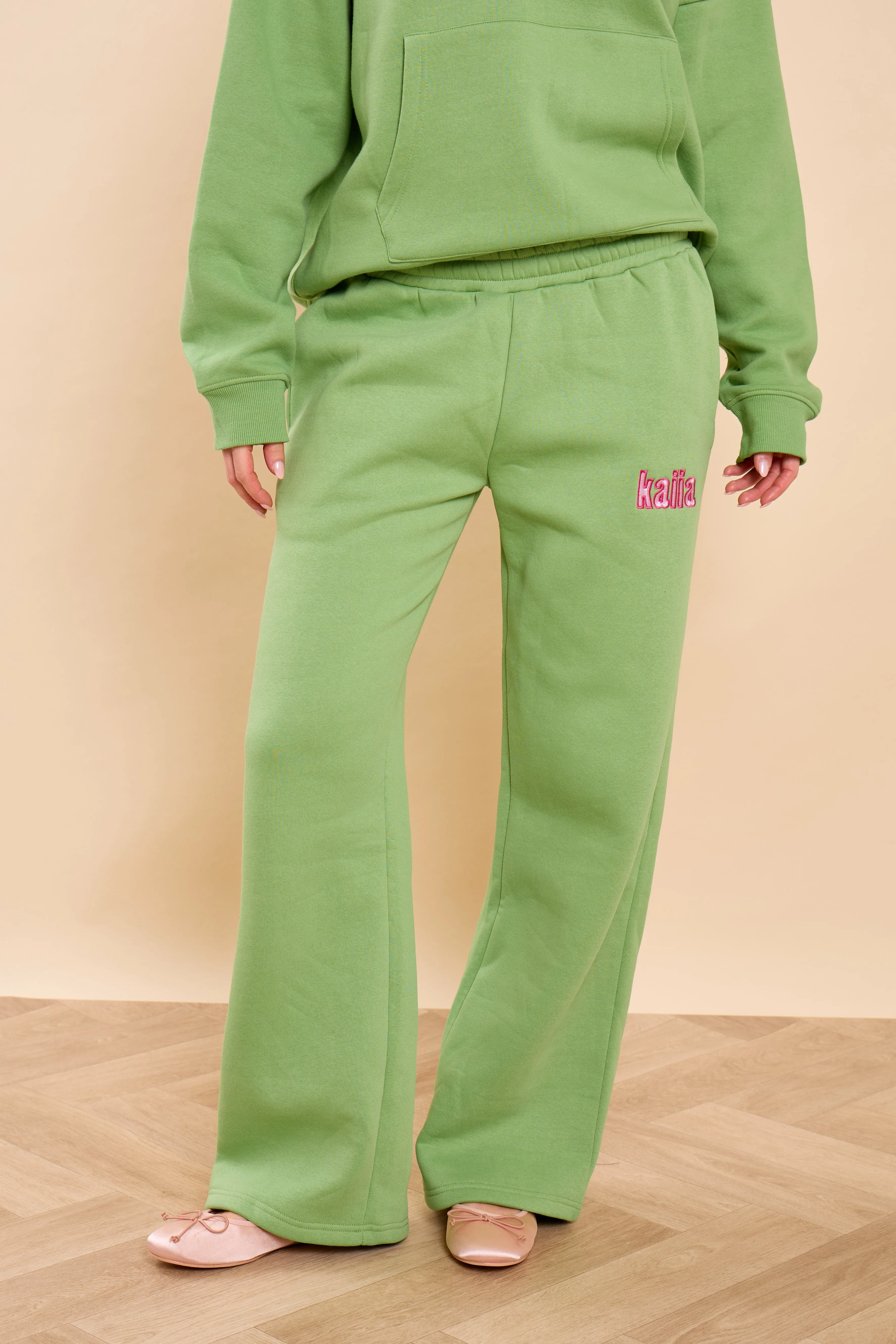 Kaiia Bubble Studio Wide Leg Joggers Matcha Latte sold by Kaiia the label product image thumbnail 2