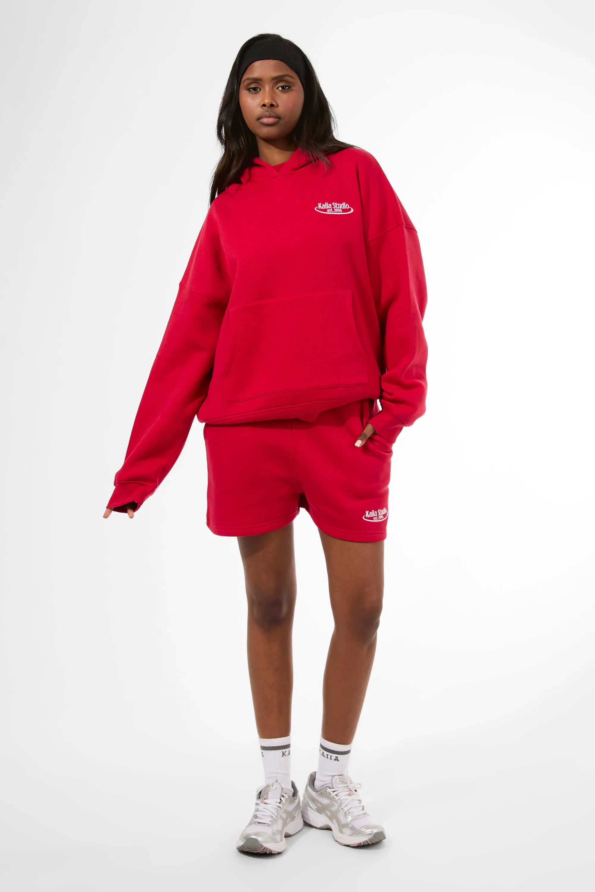 Kaiia Running Club Logo Oversized Hoodie Red sold by Kaiia the label product image thumbnail 3