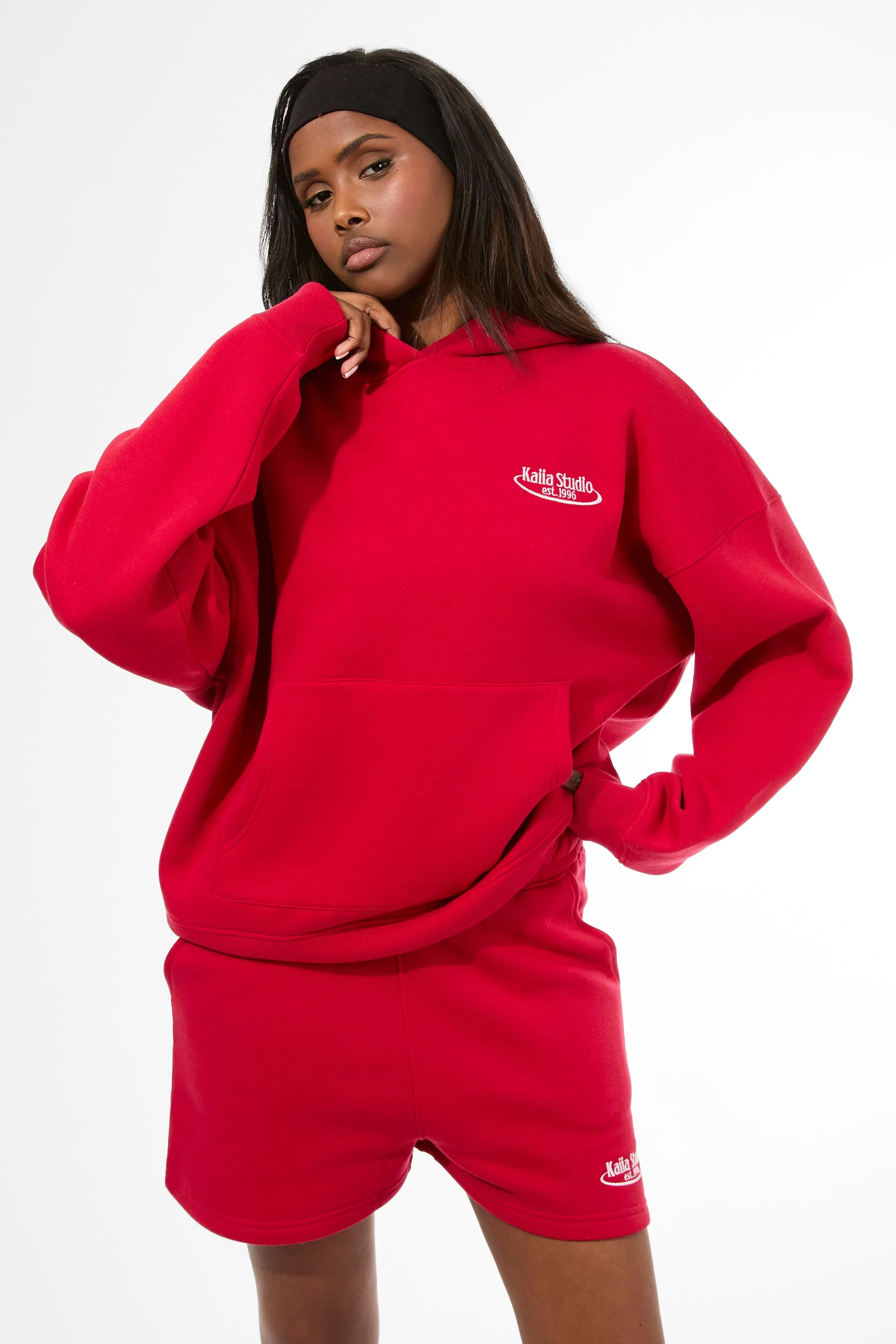 Kaiia Running Club Logo Oversized Hoodie Red sold by Kaiia the label product image thumbnail 2