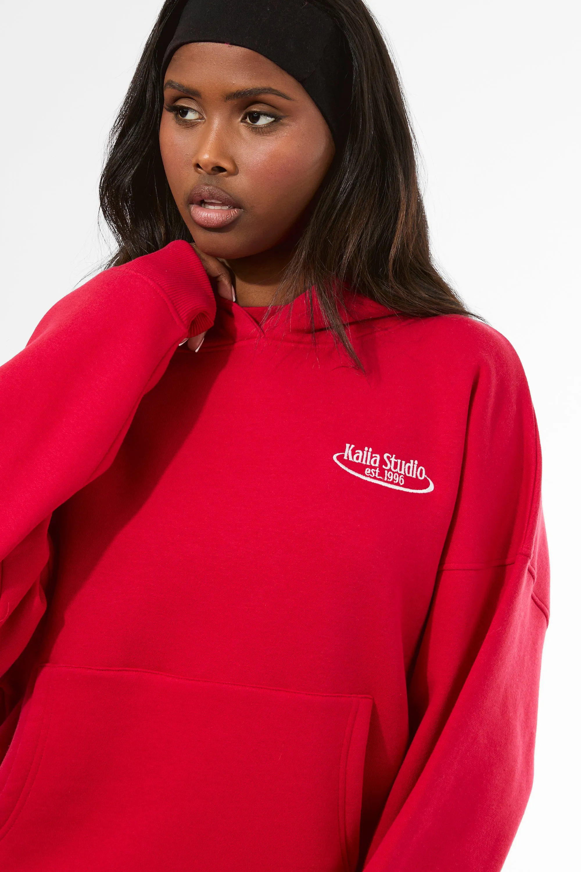 Kaiia Running Club Logo Oversized Hoodie Red sold by Kaiia the label product image thumbnail 5
