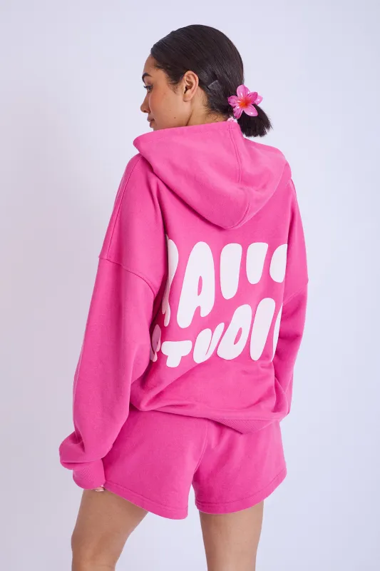 Kaiia Studio Bubble Logo Oversized Hoodie Pink made by Kaiia the label