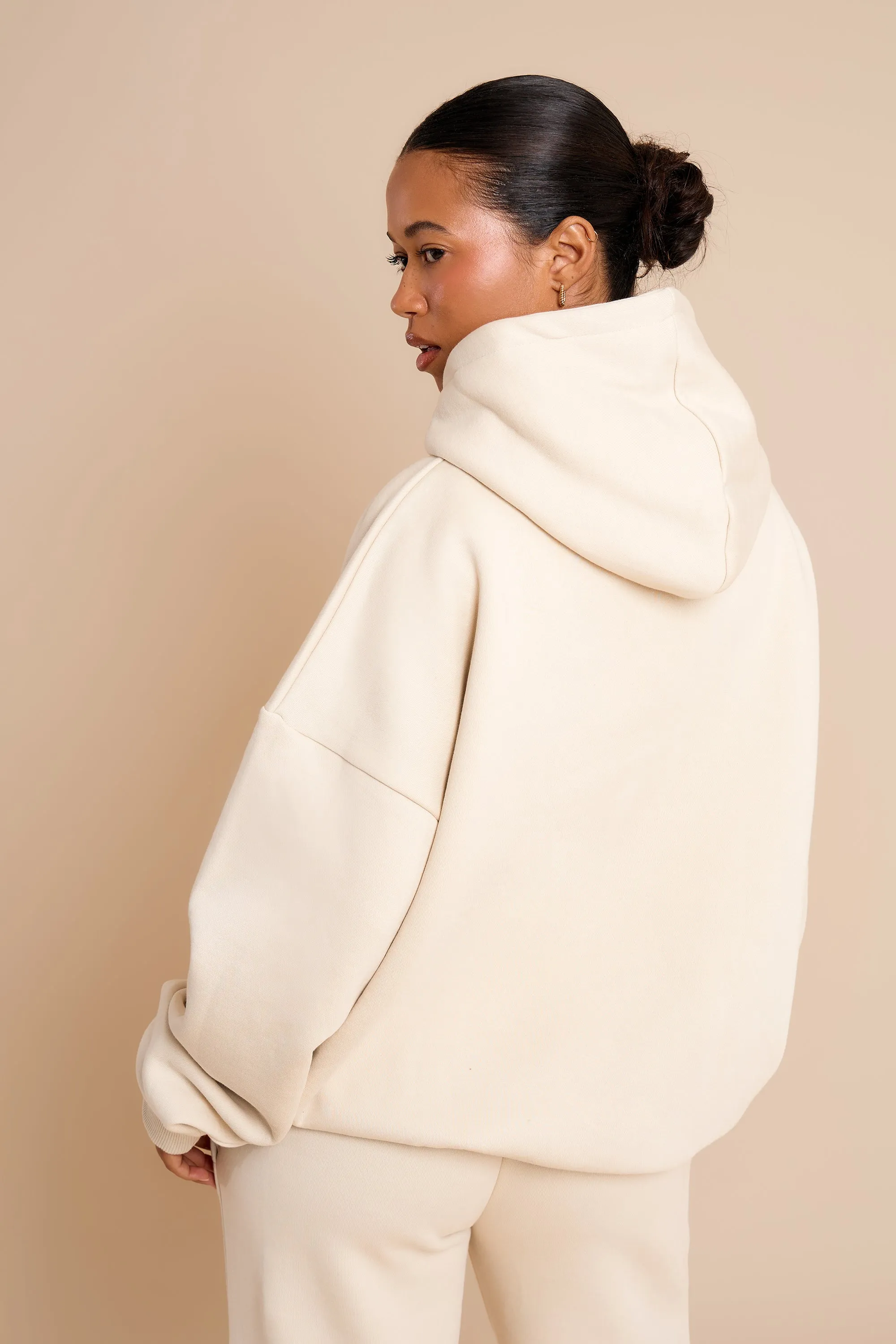 Kaiia Jeans Embossed Oversized Hoodie Limestone sold by Kaiia the label product image thumbnail 4