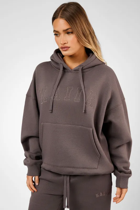Kaiia Slogan Oversized Hoodie Mink made by Kaiia the label