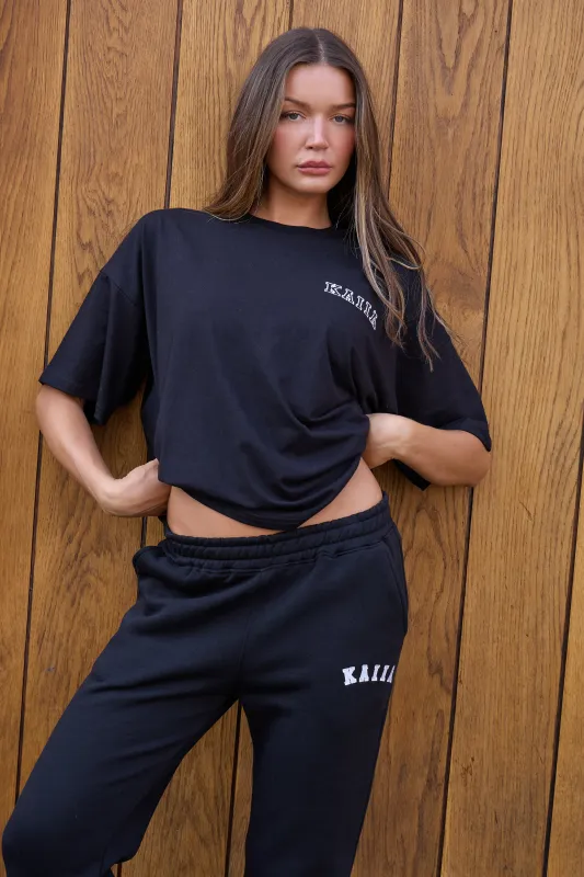 Kaiia Logo Oversized T-shirt in Black made by Kaiia the label