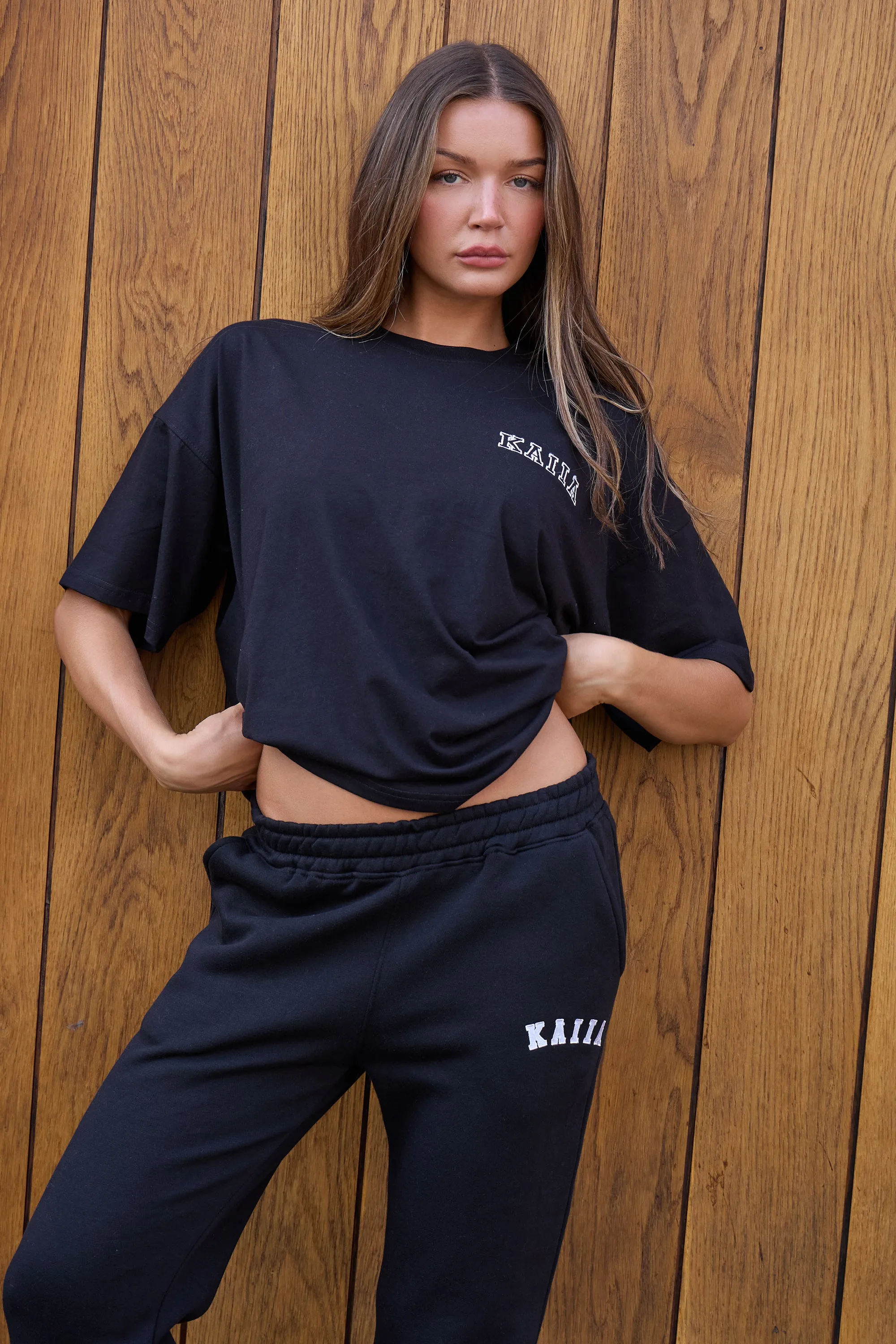 Kaiia Logo Oversized T-shirt in Black sold by Kaiia the label