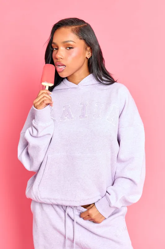 Kaiia Slogan Oversized Hoodie Lilac Marl made by Kaiia the label