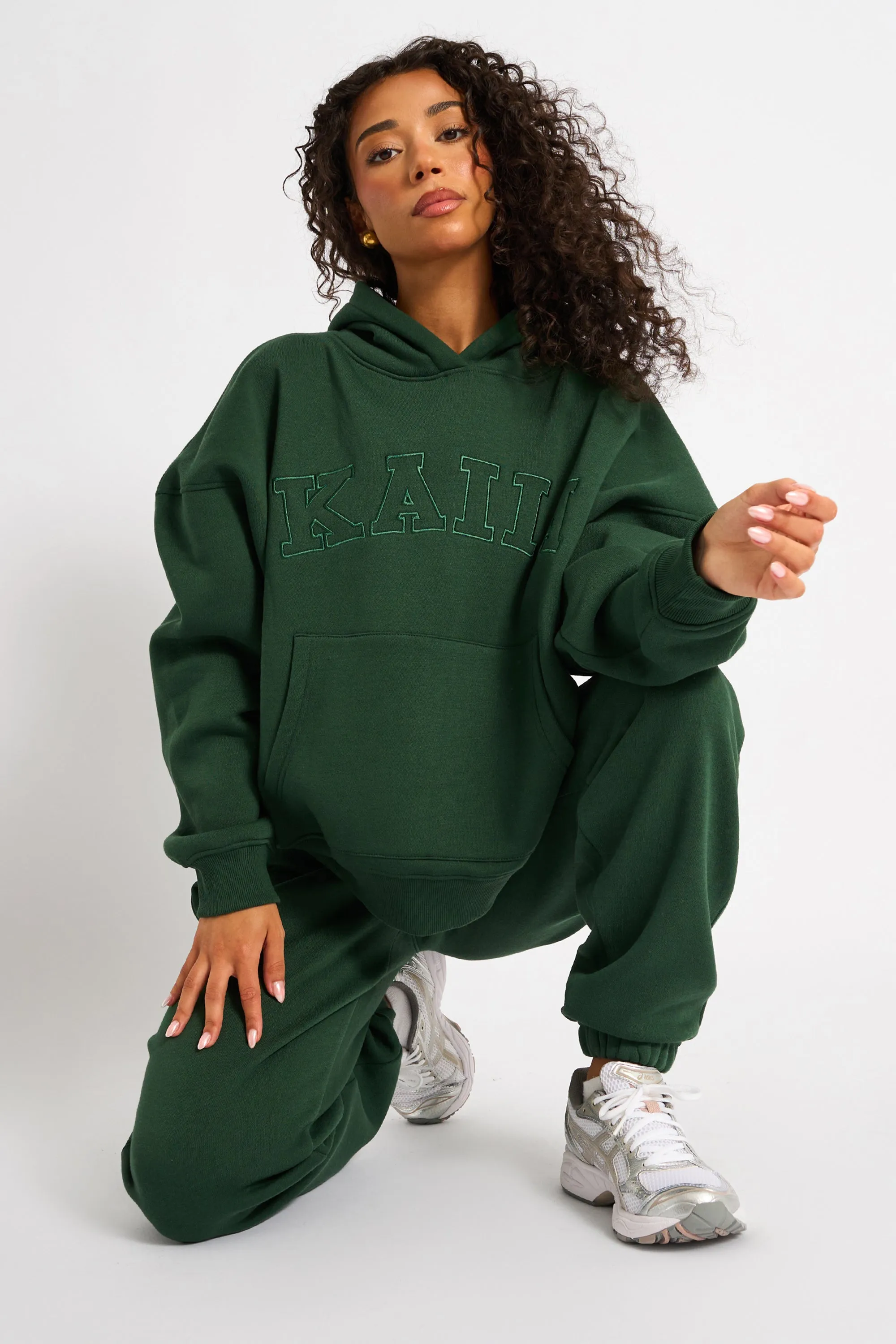 Kaiia Oversized Logo Hoodie Forest Green sold by Kaiia the label product image thumbnail 3