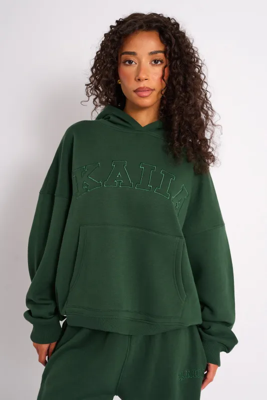 Kaiia Oversized Logo Hoodie Forest Green made by Kaiia the label