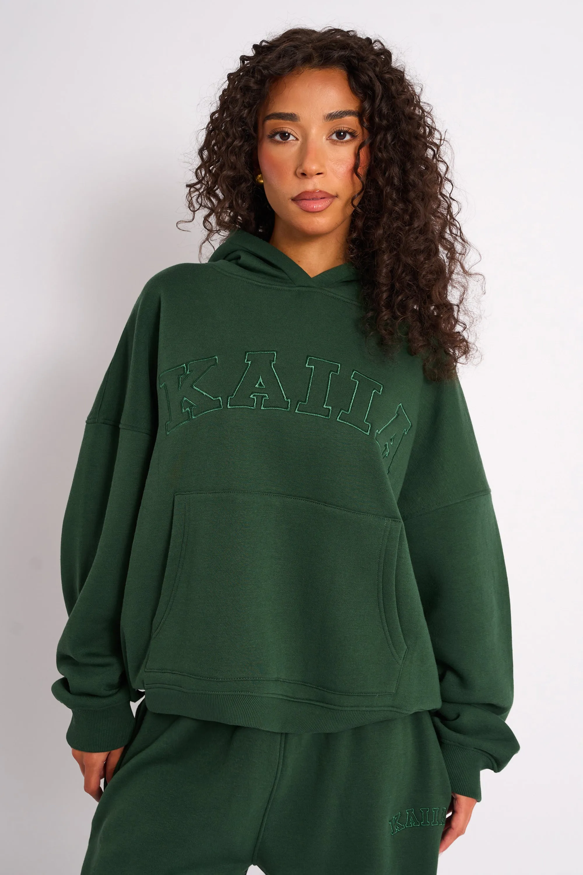 Kaiia Oversized Logo Hoodie Forest Green sold by Kaiia the label