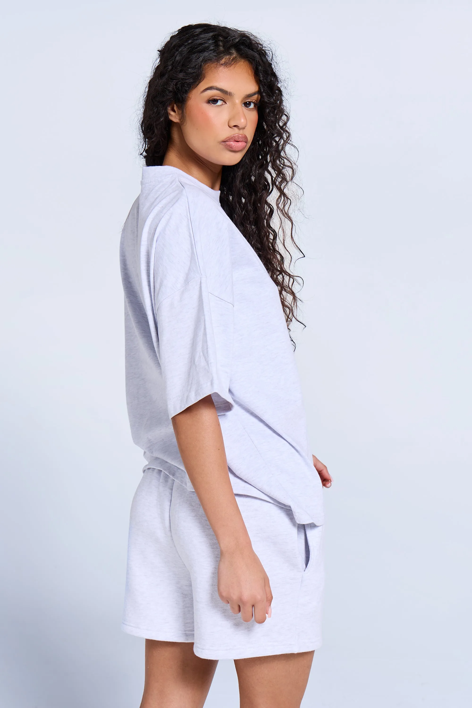 Kaiia Embossed Logo Oversized T-shirt Light Grey Marl sold by Kaiia the label product image thumbnail 4