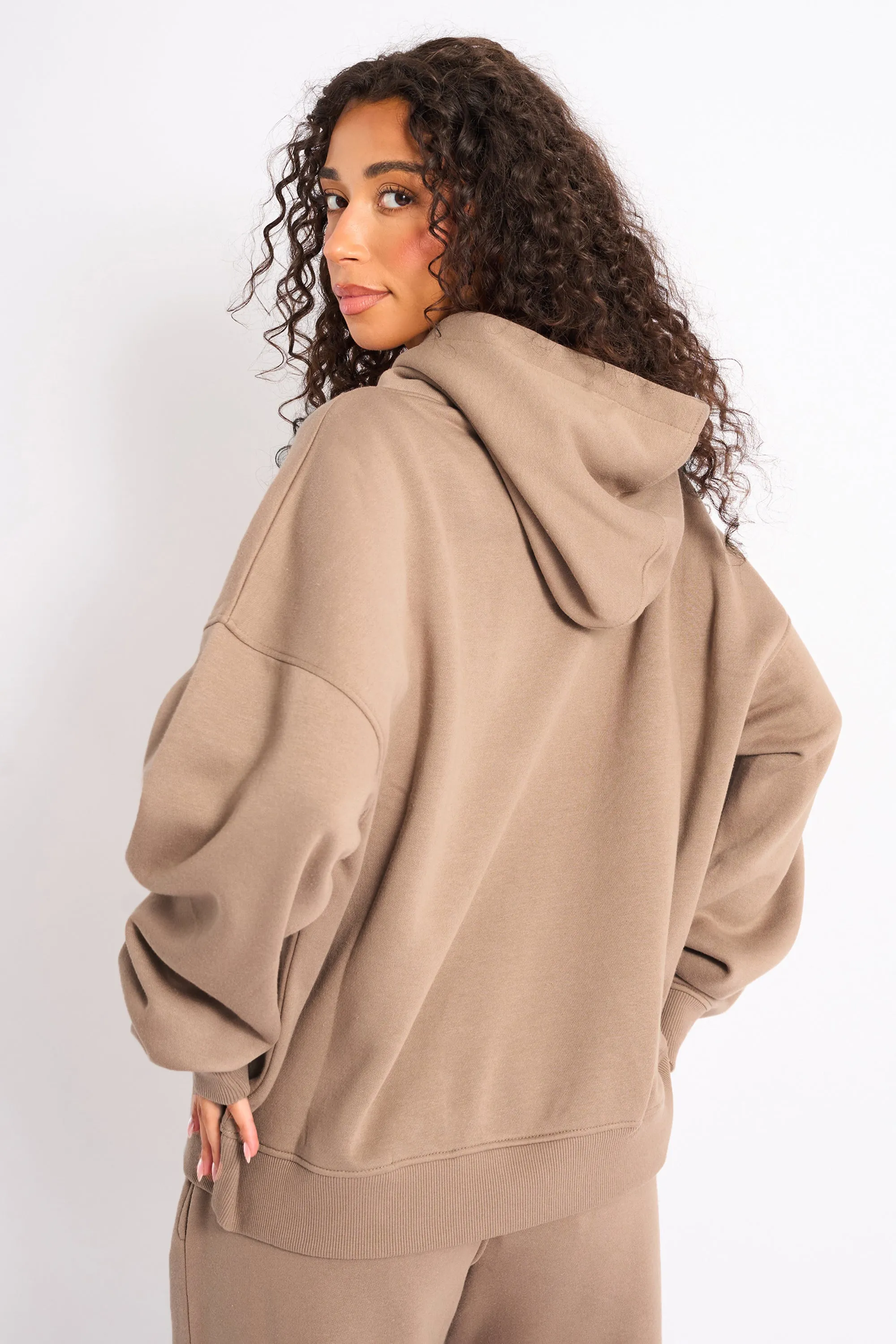 Kaiia Slogan Oversized Hoodie Latte sold by Kaiia the label product image thumbnail 3
