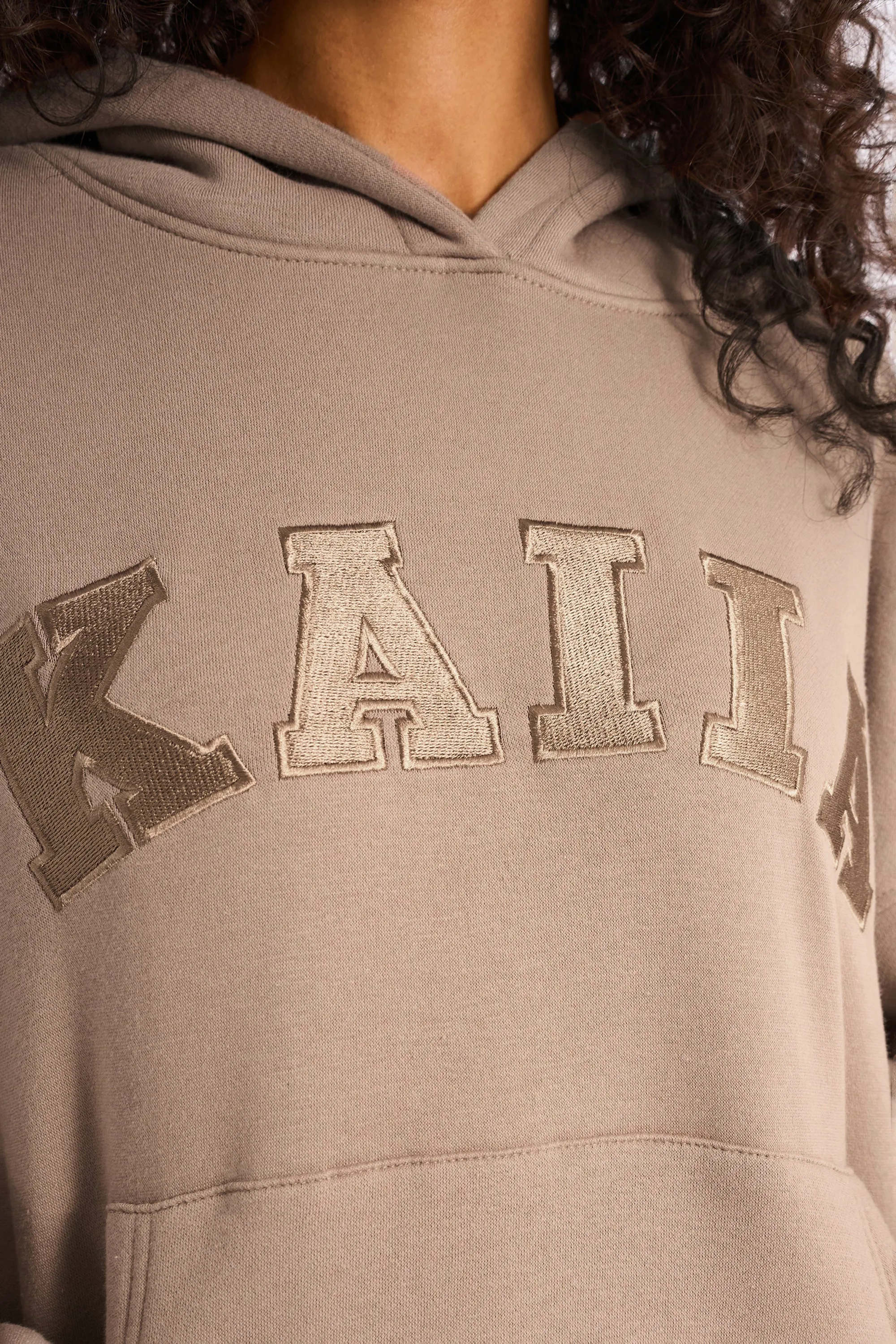 Kaiia Slogan Oversized Hoodie Latte sold by Kaiia the label product image thumbnail 2