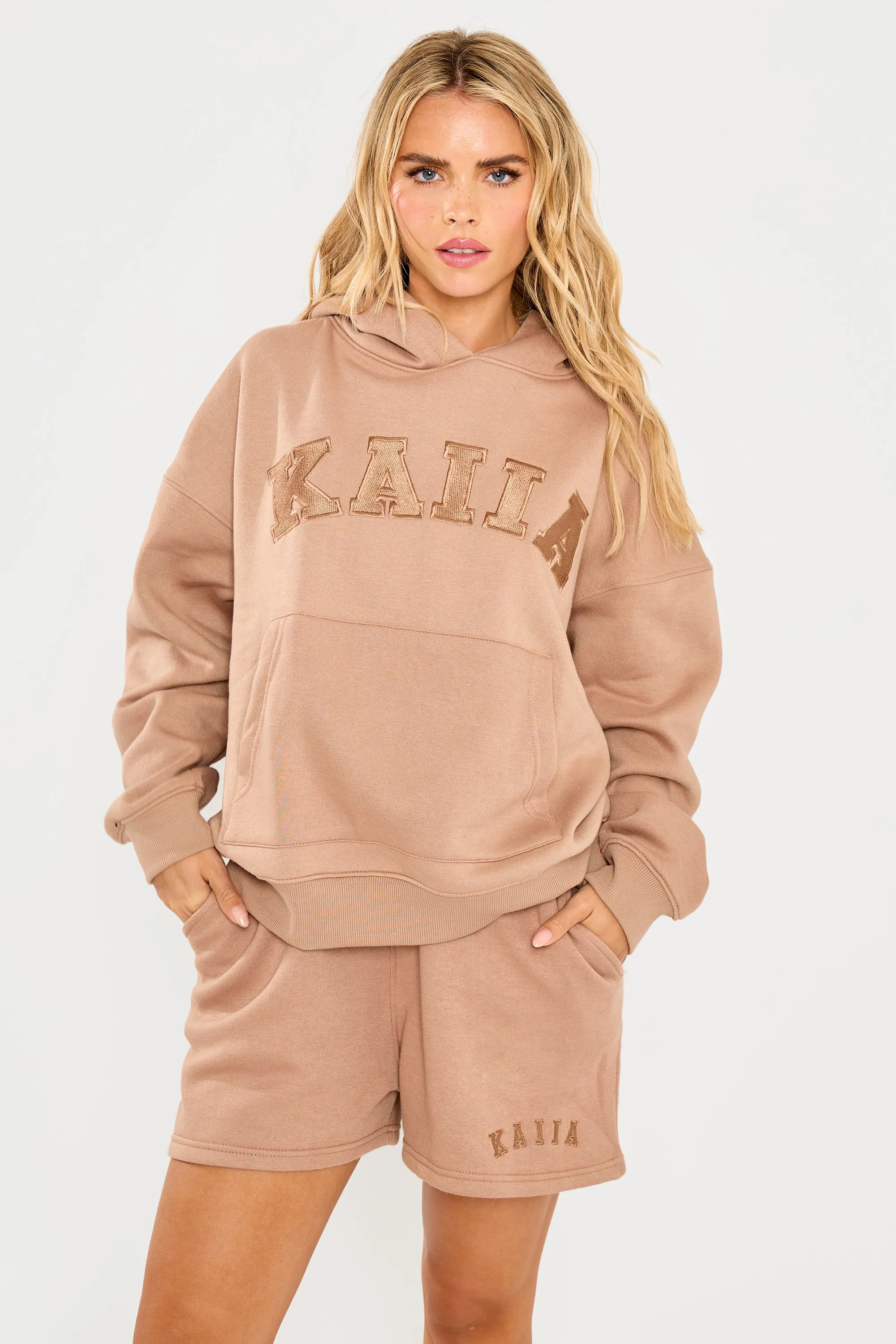 Kaiia Slogan Oversized Hoodie Latte sold by Kaiia the label product image thumbnail 5