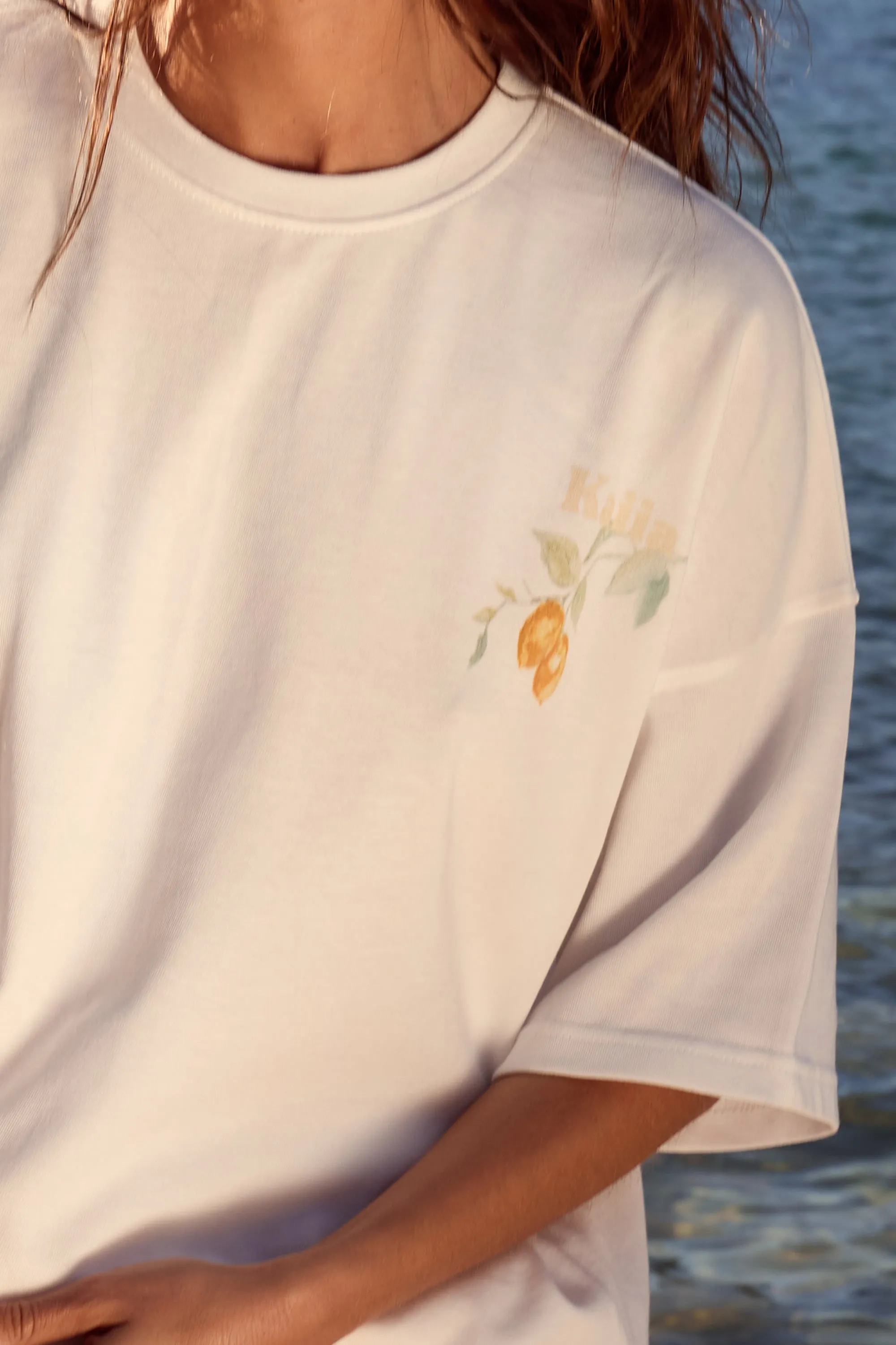 Kaiia Lemon Graphic Oversized T-shirt White sold by Kaiia the label product image thumbnail 2