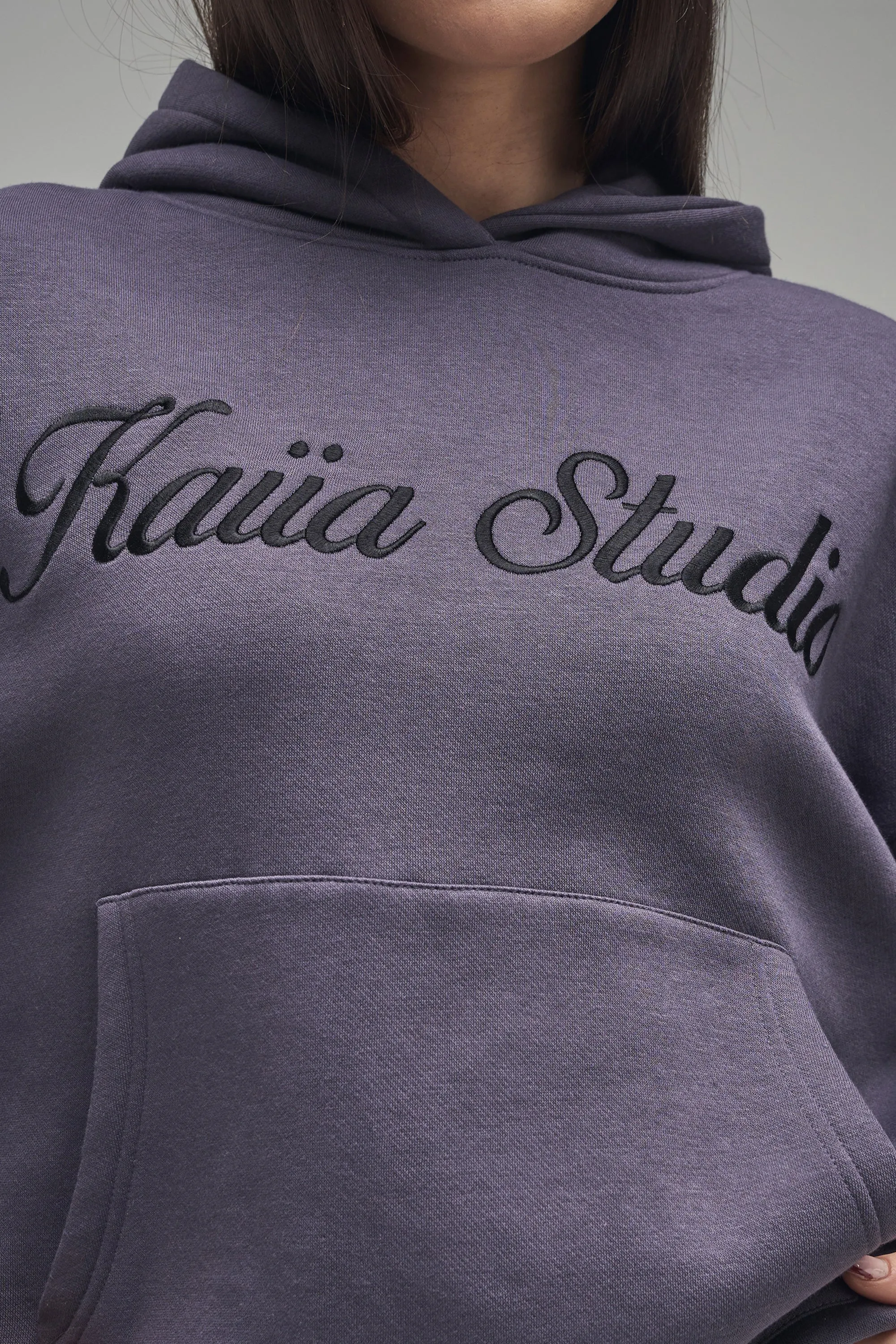 Kaiia Studio Script Logo Oversized Hoodie Dark Grey sold by Kaiia the label product image thumbnail 4