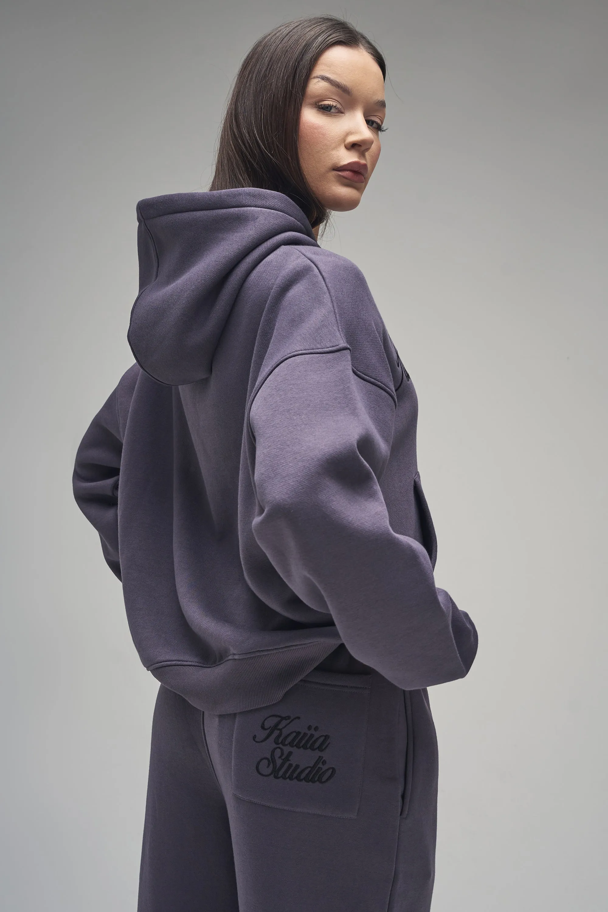Kaiia Studio Script Logo Oversized Hoodie Dark Grey sold by Kaiia the label product image thumbnail 2