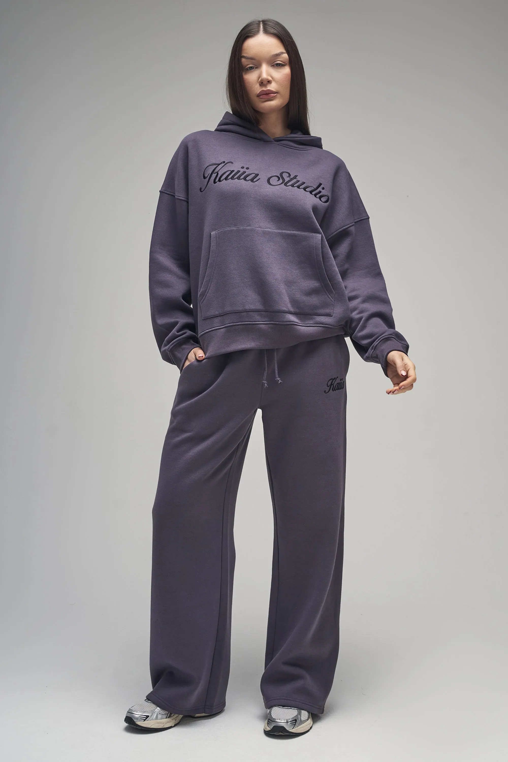 Kaiia Studio Script Logo Oversized Hoodie Dark Grey sold by Kaiia the label product image thumbnail 3
